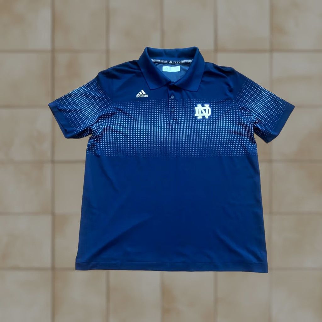 Adidas Adidas CLIMACOOL Golf Polo Notre Dame Blue Shirt Mens XL Size US XL / EU 56 / 4 - 1 Thumbnail