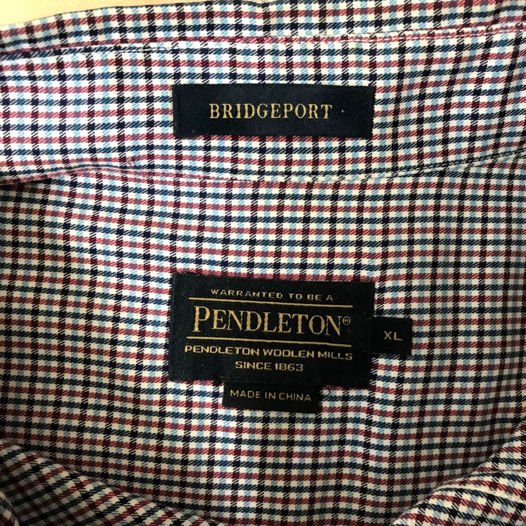 Pendleton Pendleton Bridgeport Mens Button-Down Shirt Plaid Long Sleeve XL Blue Check Casual Workwear Shirt Mens XL Size US XL / EU 56 / 4 - 7 Thumbnail