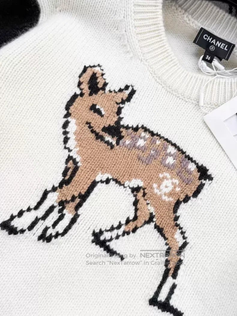Chanel Chanel Pin black long-sleeved deer pattern long-sleeved kn Size XS / US 0-2 / IT 36-38 - 4 Thumbnail