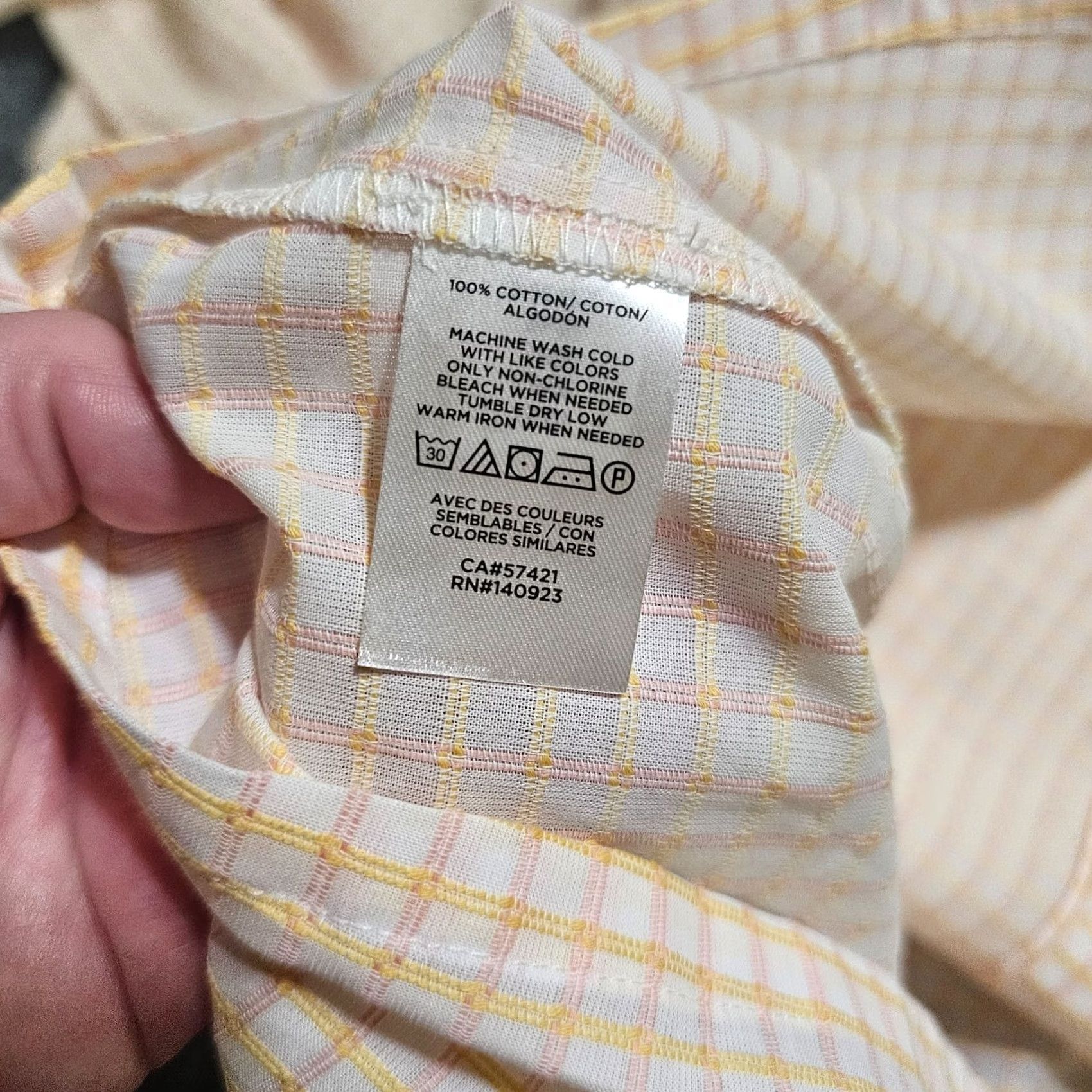 Loft LOFT Top Shirt Womens Medium White Yellow Plaid Long Sleeve Ruffle Neck Career Shirt Ladies Regular Size M Womens LOFT Blouse Shirt Size M / US 6-8 / IT 42-44 - 7 Thumbnail