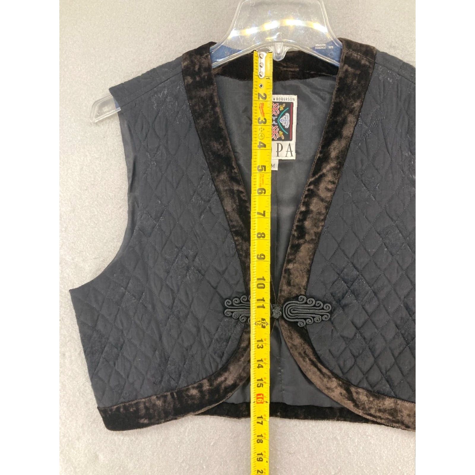 Velvet Hairston Roberson Womens Vest Medium Black Velvet Button USA Made NWT Size M / US 6-8 / IT 42-44 - 3 Thumbnail