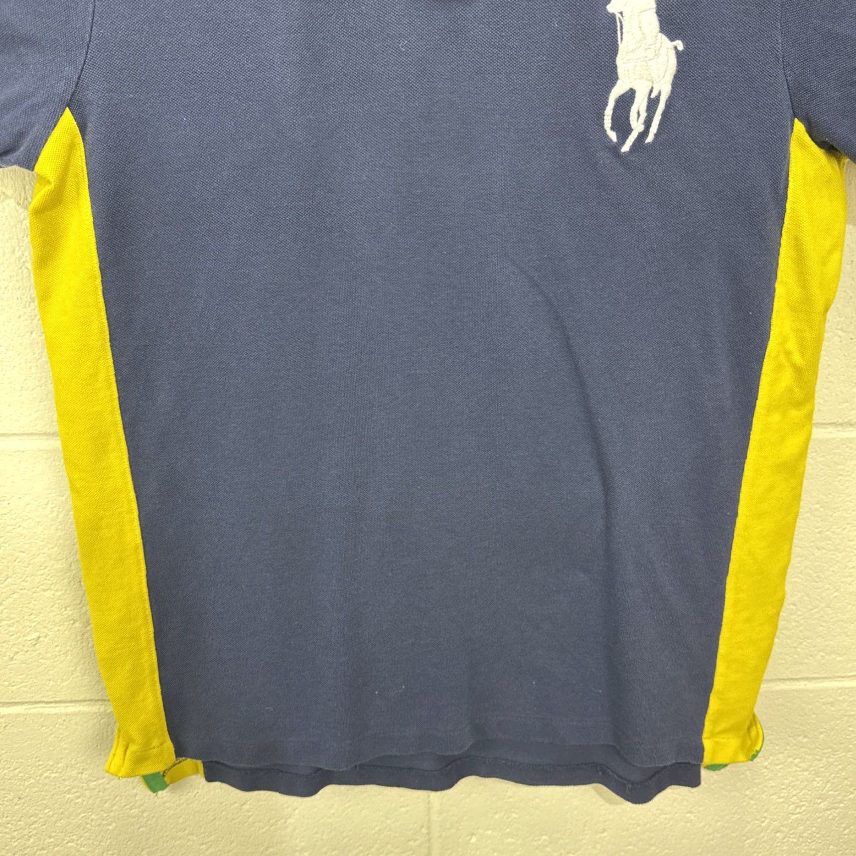 Polo Ralph Lauren VINTAGE Polo Ralph Lauren Men's Polo Shirt Classic Fit Short Sleeve Navy Blue Yellow Big Pony Logo GOLF Casual Size US M / EU 48-50 / 2 - 7 Thumbnail
