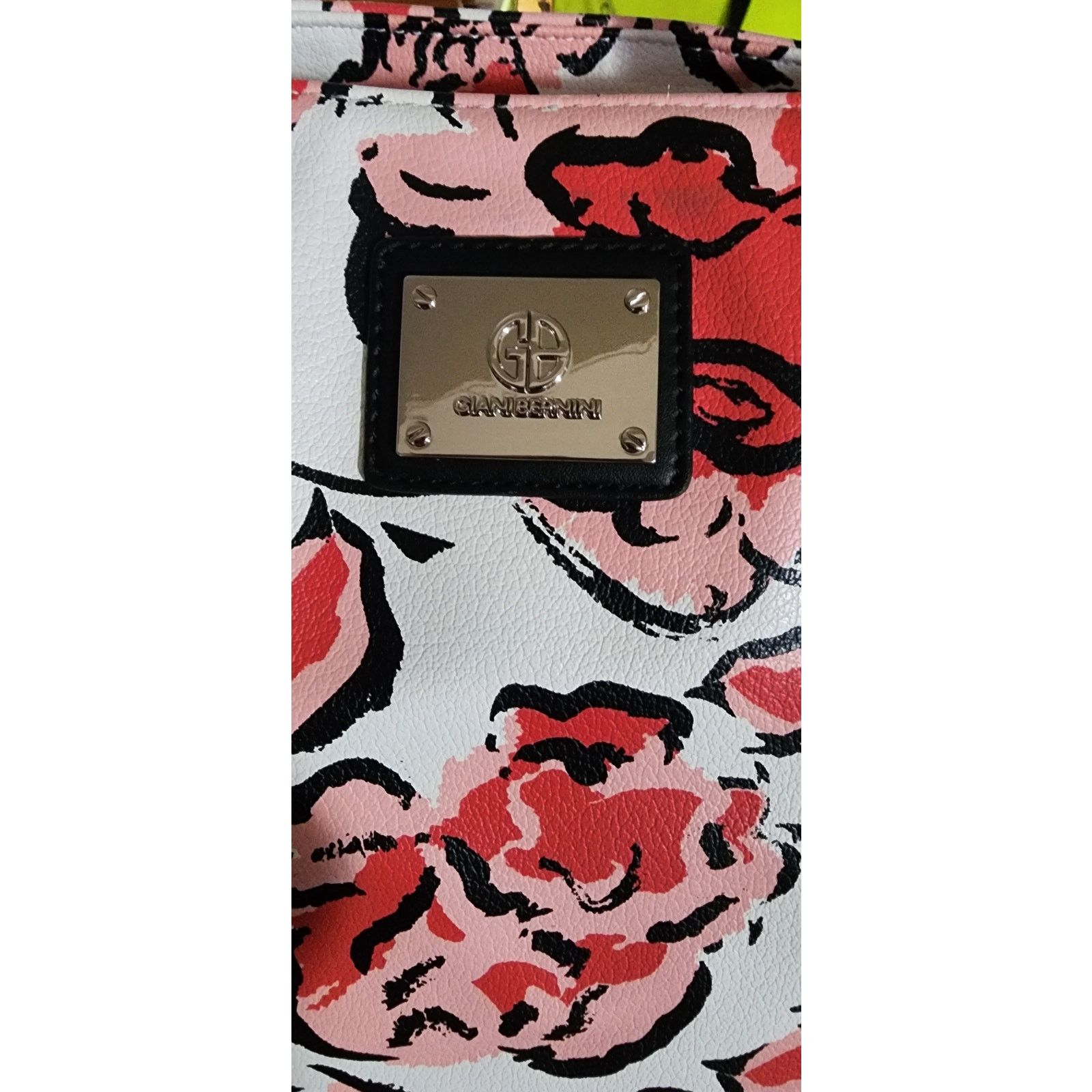 Giani Bernini Giani Bernini Women's Tote White Pink Coral Floral Print Size ONE SIZE - 7 Thumbnail