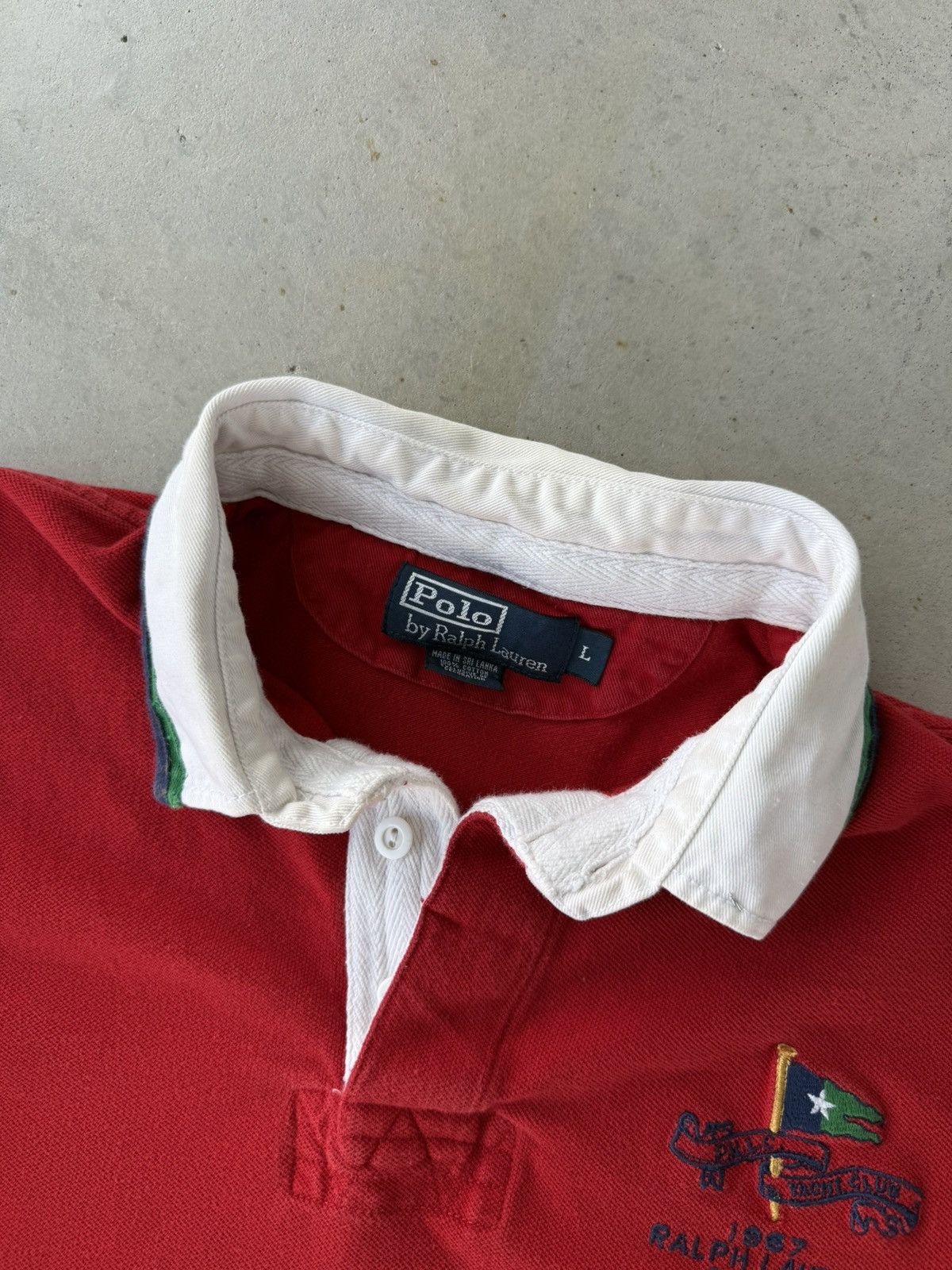 Polo Ralph Lauren Vintage Polo Ralph Lauren Yacht Club Shirt Sleeve Red Polo Size US L / EU 52-54 / 3 - 5 Thumbnail