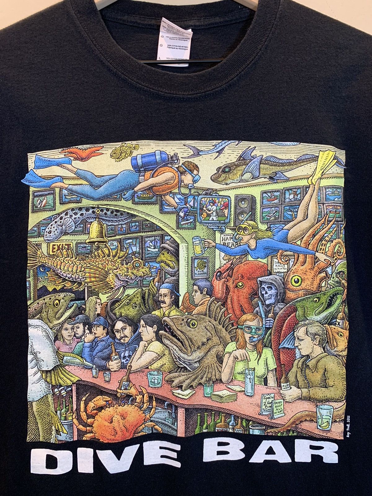 Other *RARE* Ray Troll Dive Bar Aquatic Art Print Nature T-Shirt L Size US L / EU 52-54 / 3 - 2 Thumbnail