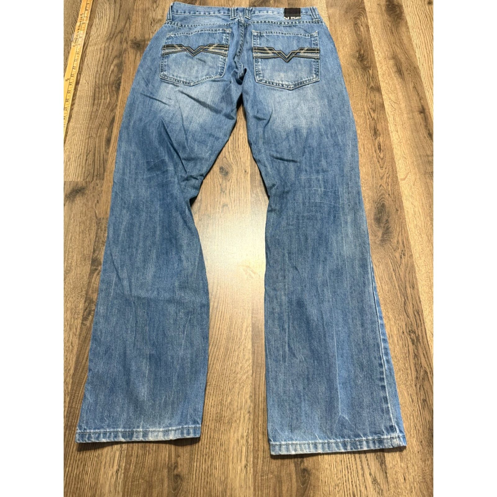 Denime Helix Jeans Men's Size 30 Blue Denim Relaxed Fit Straight Leg Mid Rise Jeans Size US 30 / EU 46 - 2 Thumbnail