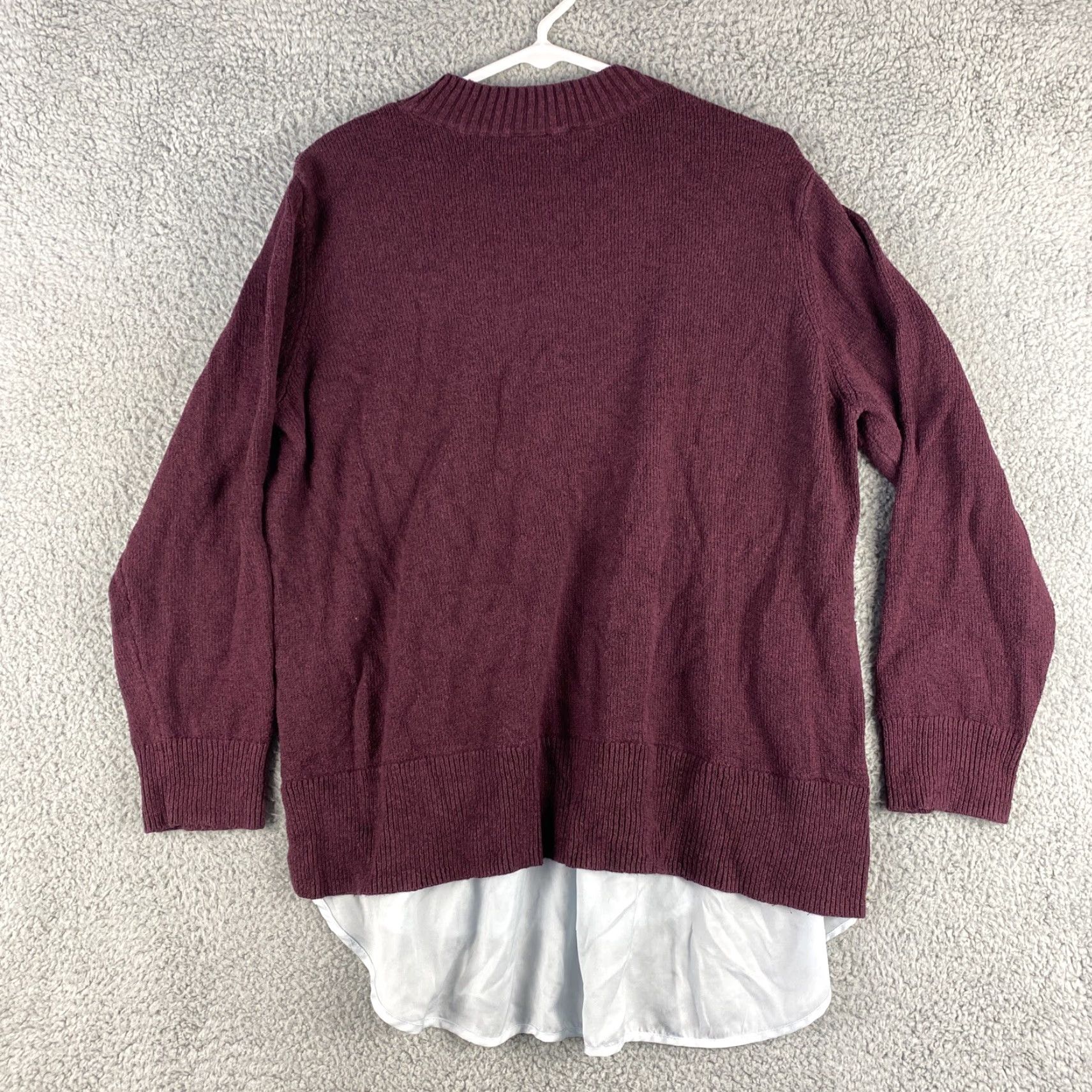 Vintage Simply Vera by Vera Wang Burgundy Pullover Sweater XL Long Sleeve Tie Sleeve Scoop Neck Women Mens? Size XL / US 12-14 / IT 48-50 - 7 Thumbnail