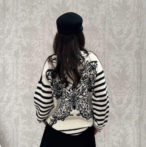 Dior Dior 24 new cashmere destroy butterfly knitted sweater Size XXS / US 00 / IT 34 - 5 Thumbnail