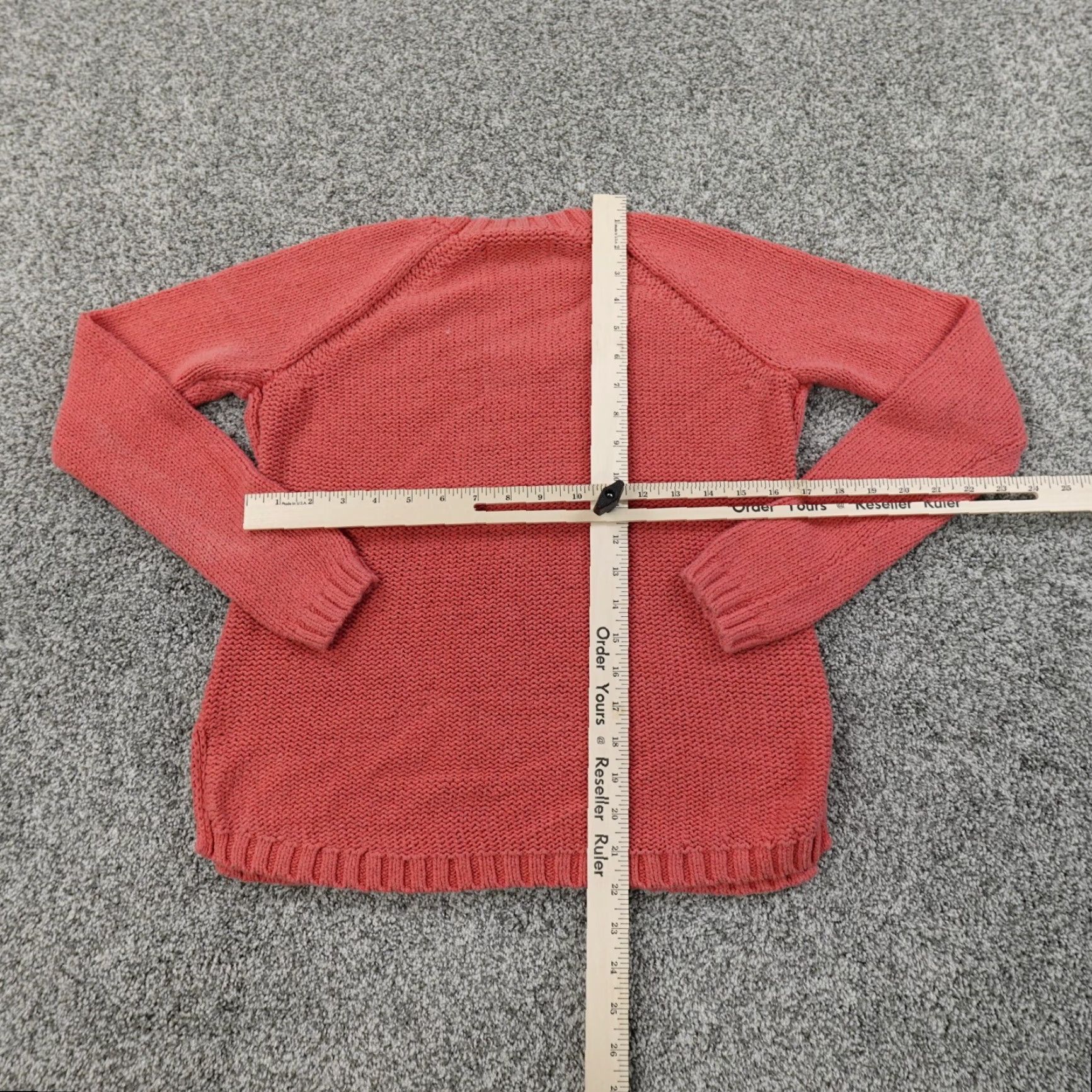 Abercrombie & Fitch Abercrombie & Fitch Sweater Womens S Pink Aran Knit Crewneck Pullover Size S / US 4 / IT 40 - 6 Thumbnail