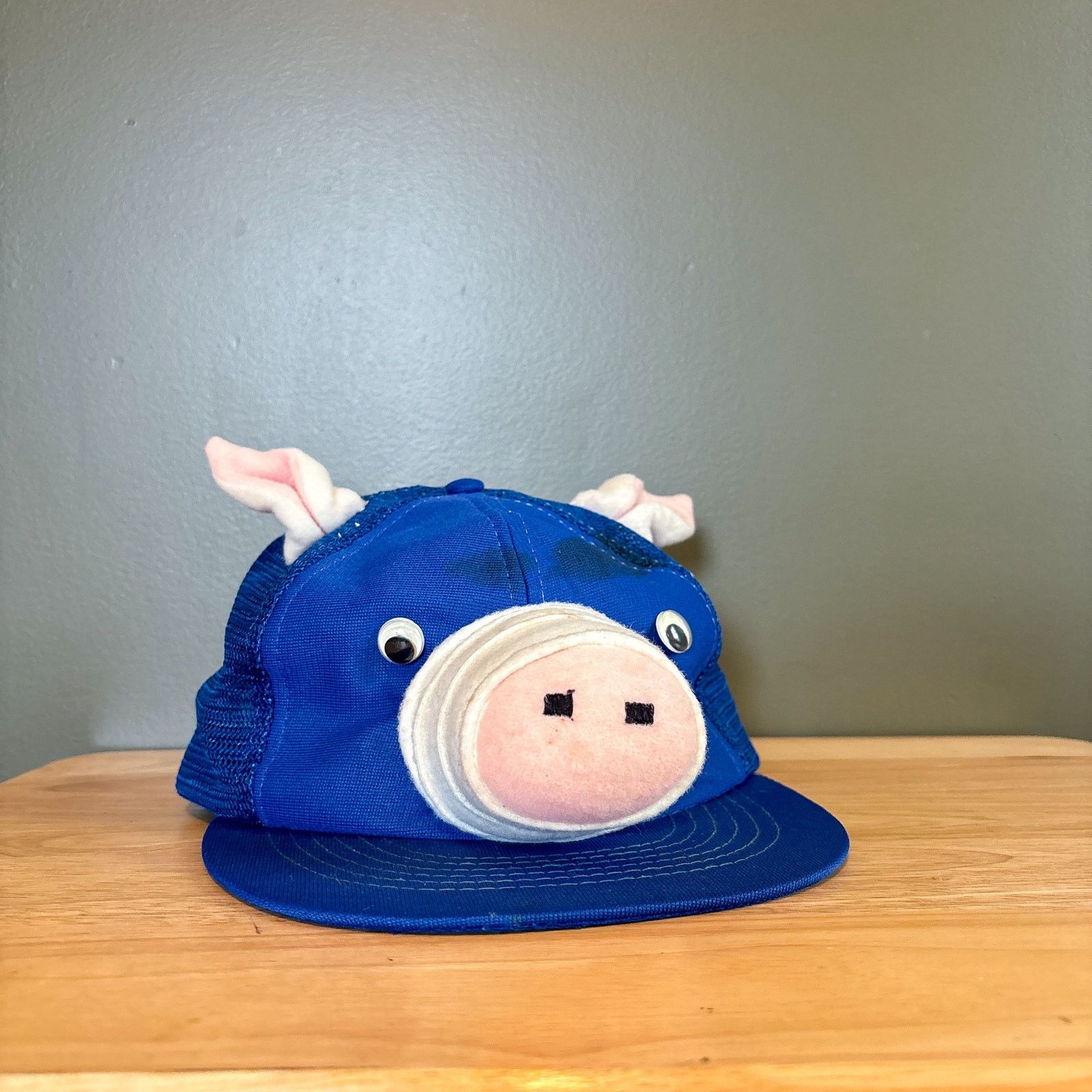 Other Vintage 80s Pig Homemade Funny Mesh Trucker Snapback Hat Size ONE SIZE - 1 Thumbnail