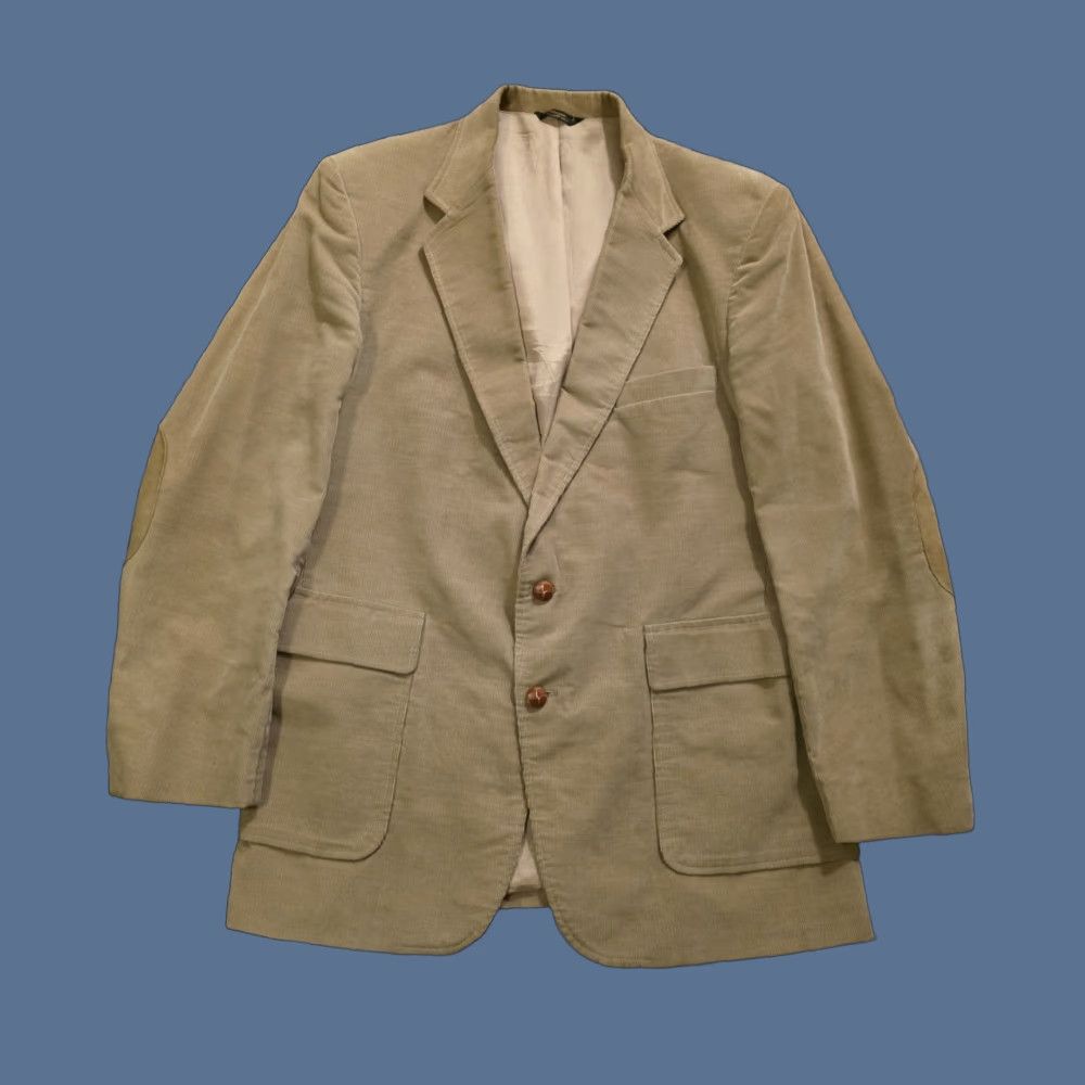 Levi's VINTAGE Levi's Blazer Mens Khaki Corduroy Suede Elbow Pads 44R Beige Notch Lapel Single-Breasted 2 Piece Men Size 44R - 1 Thumbnail