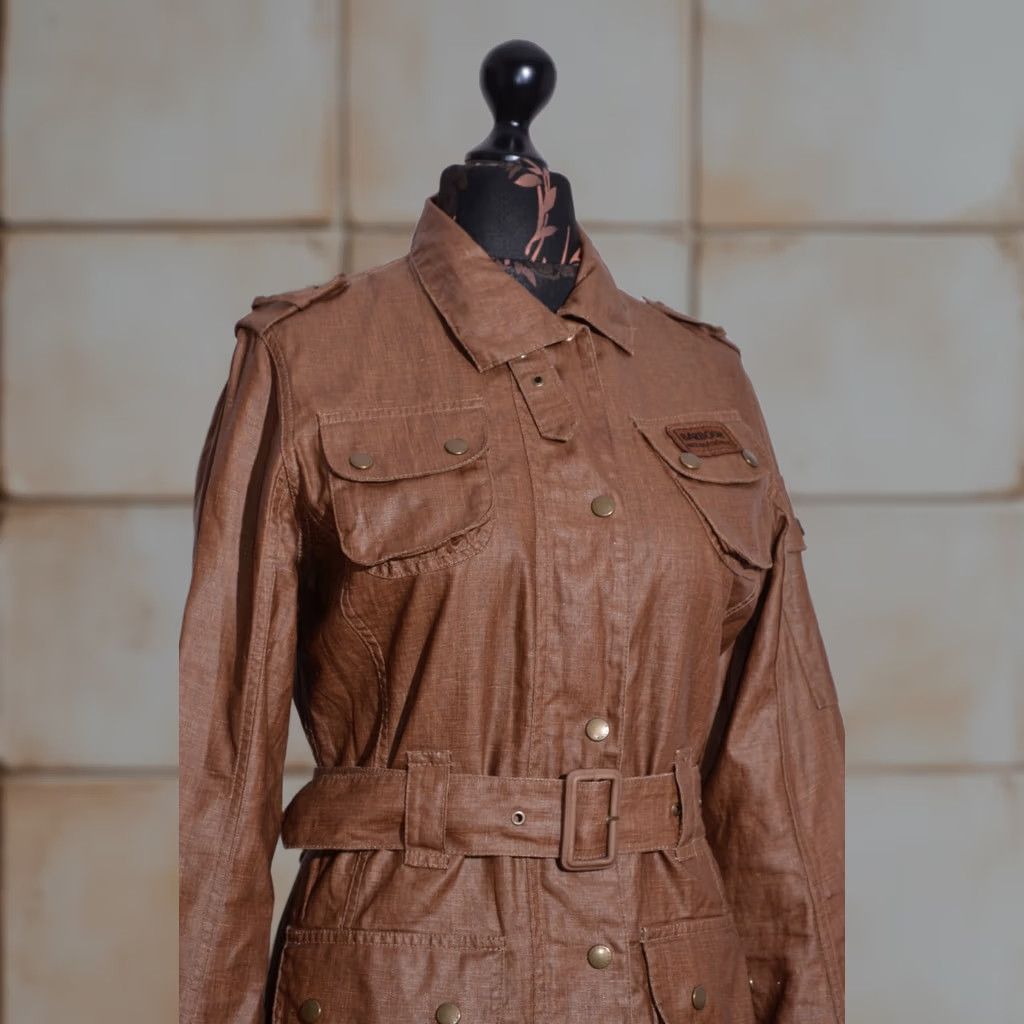 Barbour Barbour Jacket Womens Linen Short Belted Size UK8 US4 Brown Linen Jacket Belted Barbour Womens 8 Linen Jacket Brown Belted Casual Jacket Womens Size M / US 6-8 / IT 42-44 - 1 Thumbnail