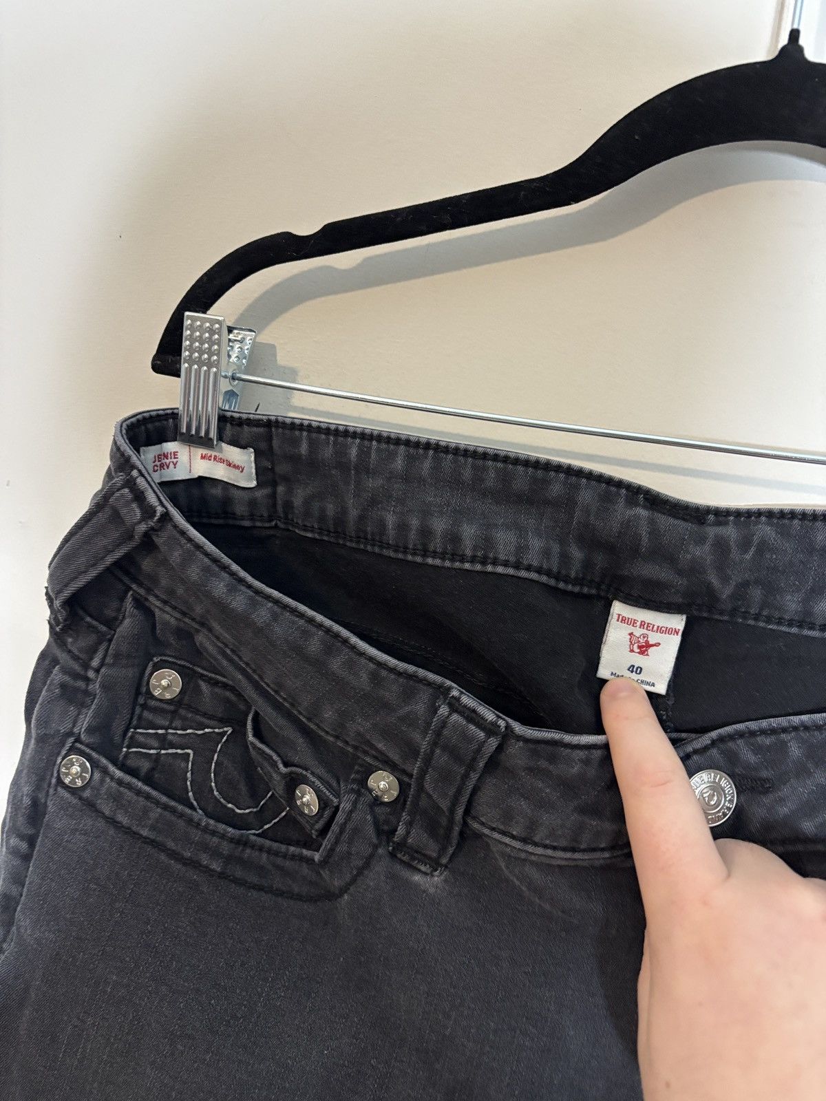 True Religion True Religion Jennie Curvy Mid Rise Skinny Jeans Size 36" / US 14 / IT 50 - 3 Thumbnail