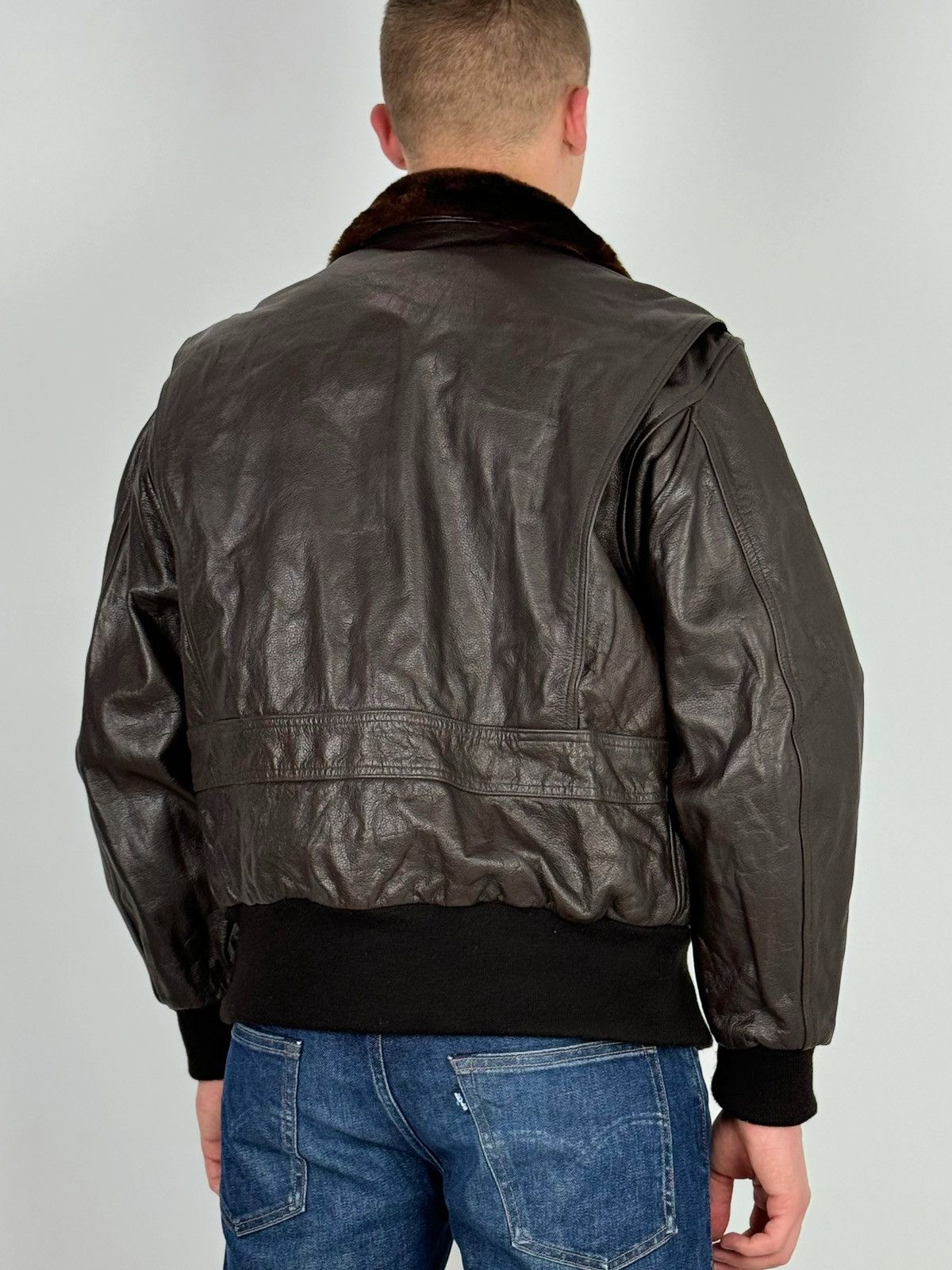 Vintage Vintage G.T.H Leathers G1 USN Flight Jacket Size US XL / EU 56 / 4 - 3 Thumbnail