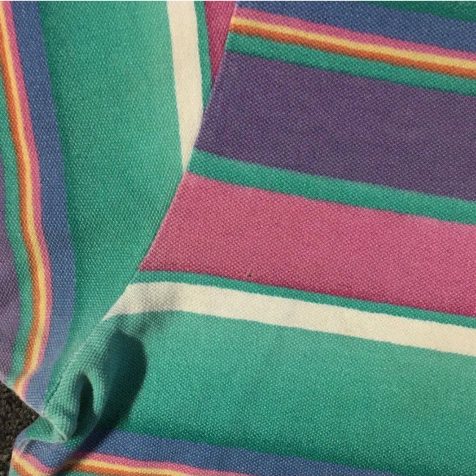 Polo Ralph Lauren VINTAGE Polo Ralph Lauren Shirt L Purple Green Pink Striped 90s Polo Button-Up Short Sleeve Mens Vintage Surf Skate Vaporwave USA Beach Grunge 80s 90s Size US L / EU 52-54 / 3 - 6 Thumbnail