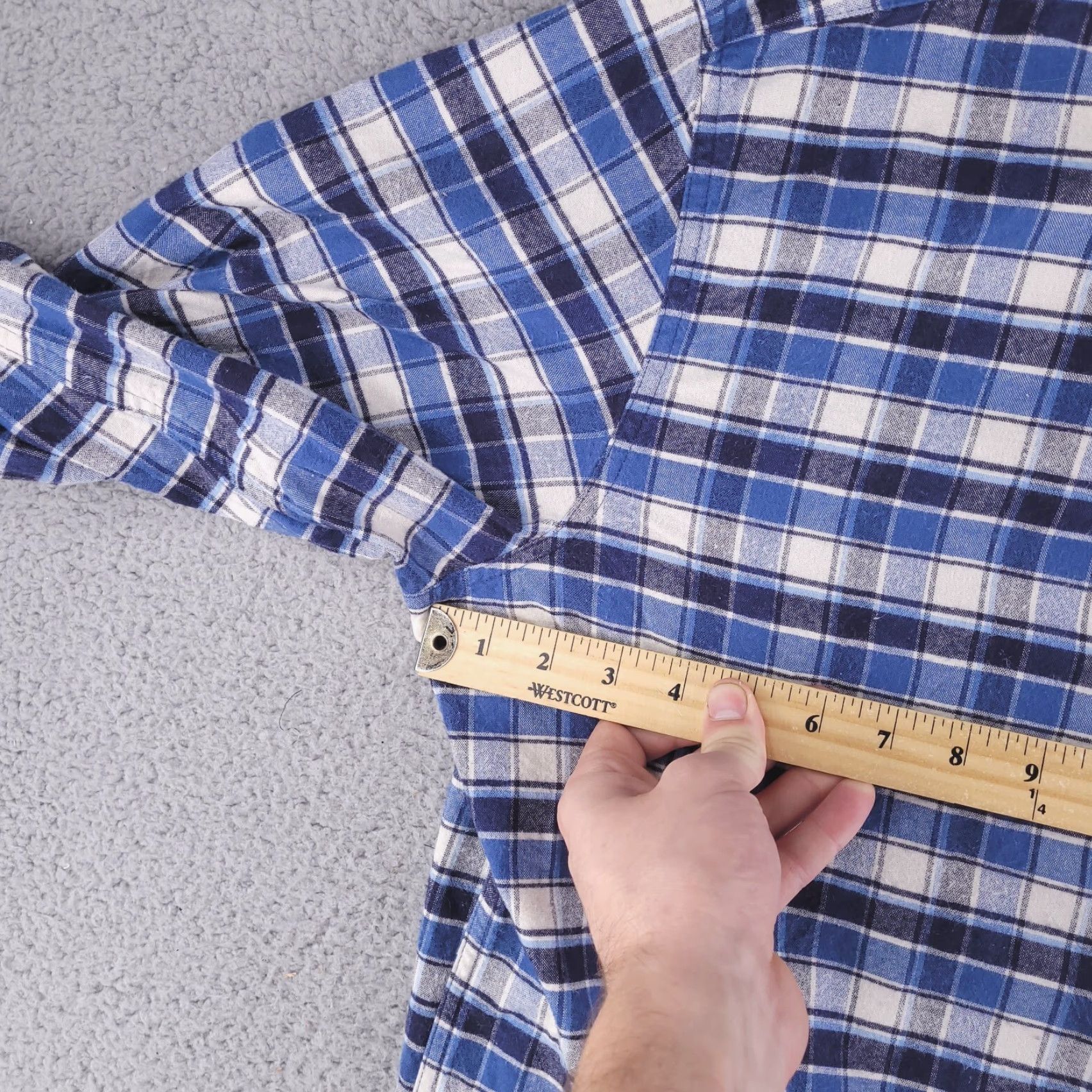 Vintage LL Bean Shirt Mens XL Blue Fitted Flannel Check Long Sleeve Button-Up Shirt Size US XL / EU 56 / 4 - 4 Thumbnail