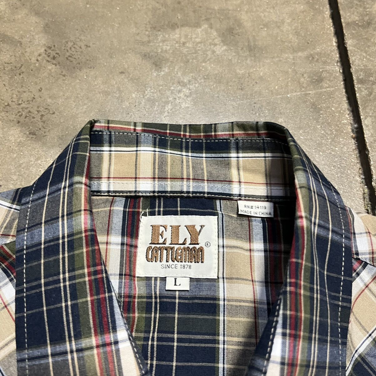 Wrangler Vintage 90s Ely Cattleman Pearl Snap Shirt Short Sleeve Size US L / EU 52-54 / 3 - 7 Thumbnail