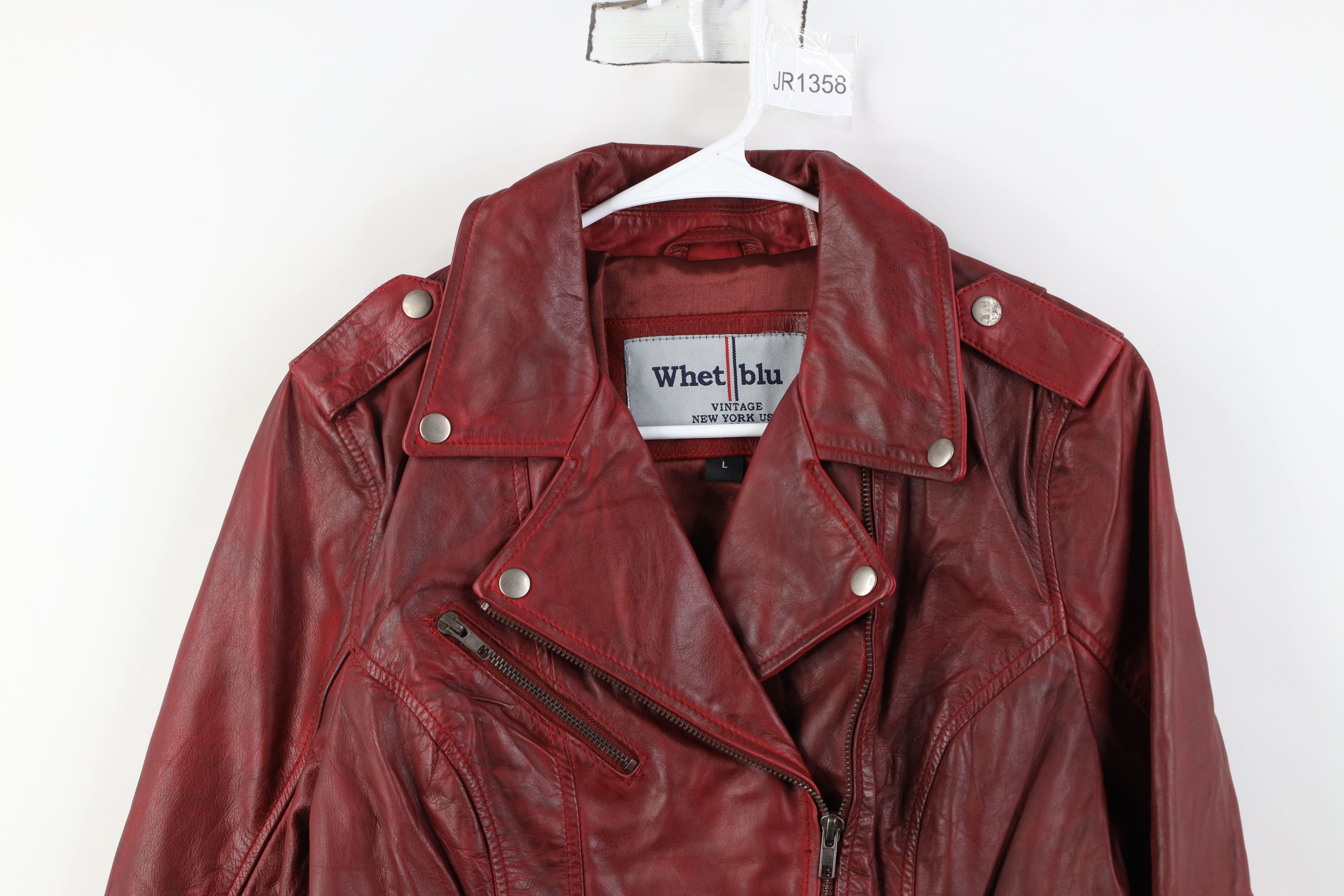 Vintage Vintage Streetwear Zip Leather Motorcycle Jacket Red Size L / US 10 / IT 46 - 2 Thumbnail