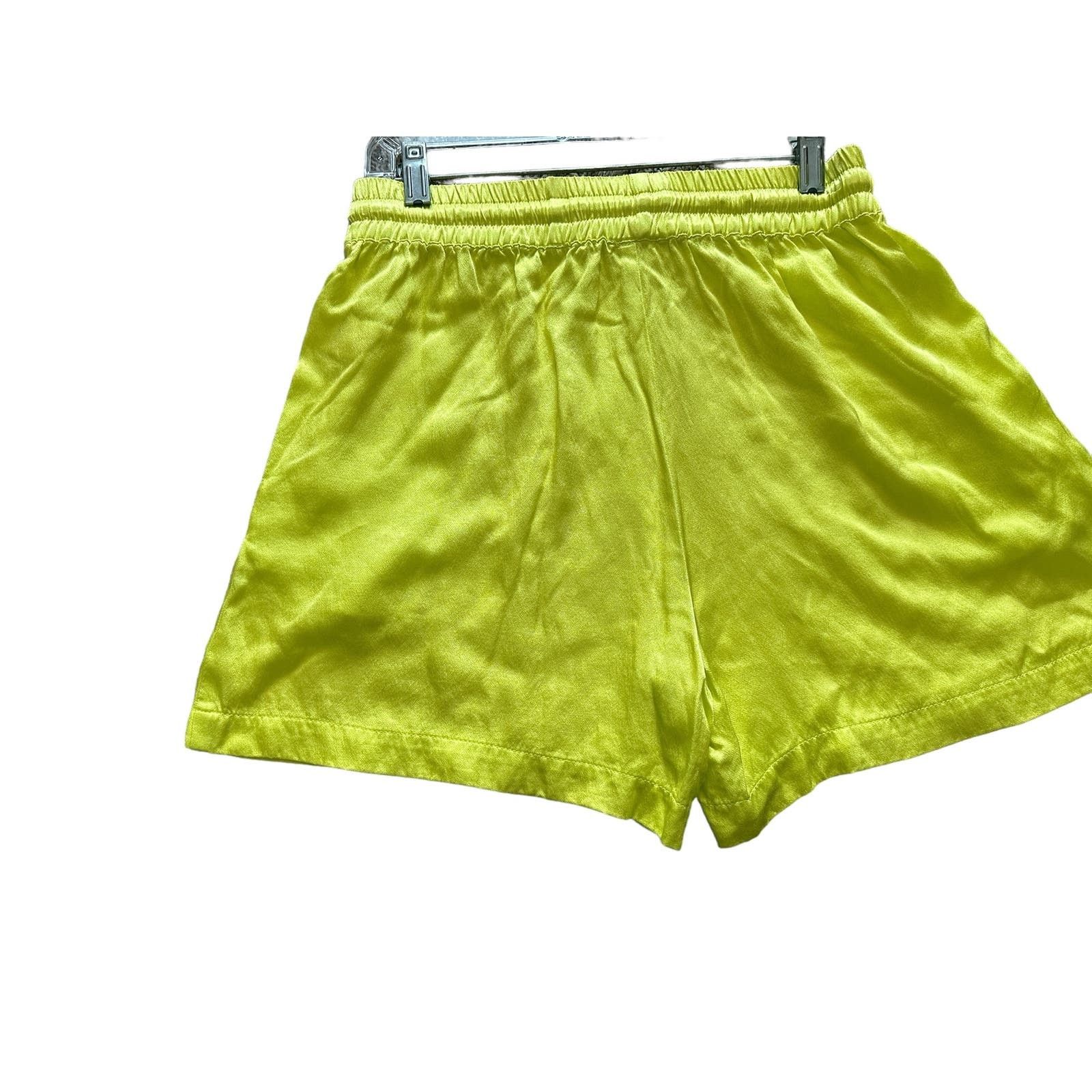 Young Fabulous & Broke YFB Women's Medium Boxer Silky Lime Green Drawstring Shorts Size 30" / US 8 / IT 44 - 6 Thumbnail