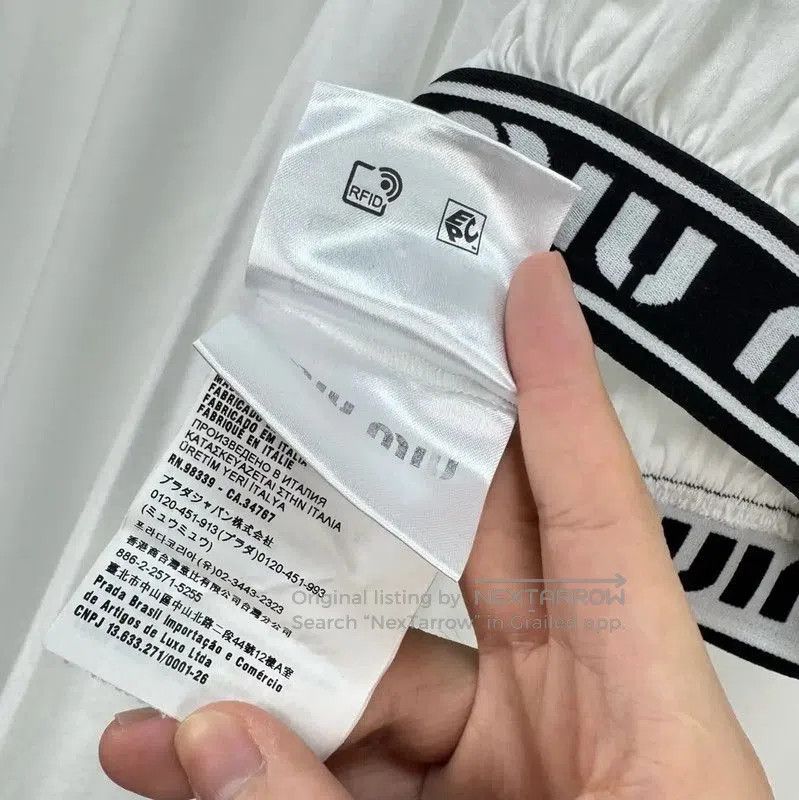 Miu Miu Miu Miu Summer White Cropped Long Sleeve T-shirt . Size S / US 4 / IT 40 - 6 Thumbnail