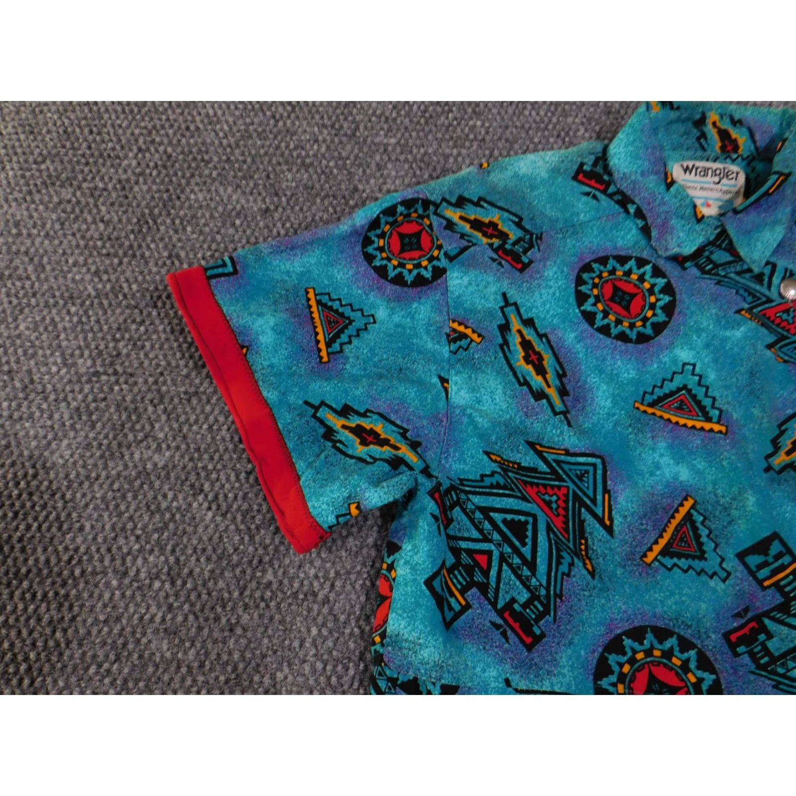 Wrangler VINTAGE Wrangler Shirt Mens XL Blue Aztec Western Cowboy Sequin Rodeo 90s Unique Size US XL / EU 56 / 4 - 4 Thumbnail