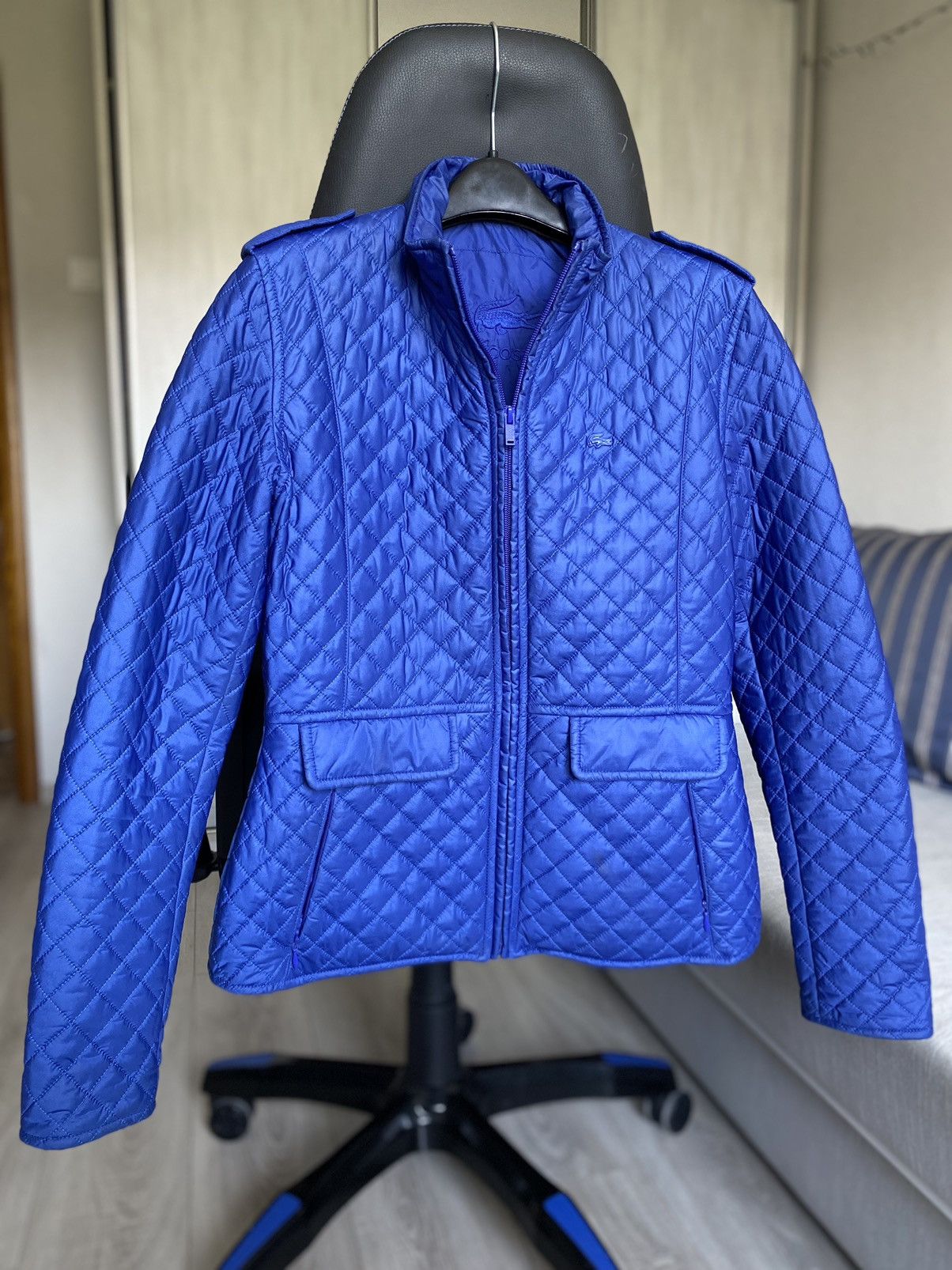 Lacoste × Vintage Lacoste quilted jacket women blue small logo Size M / US 6-8 / IT 42-44 - 1 Thumbnail