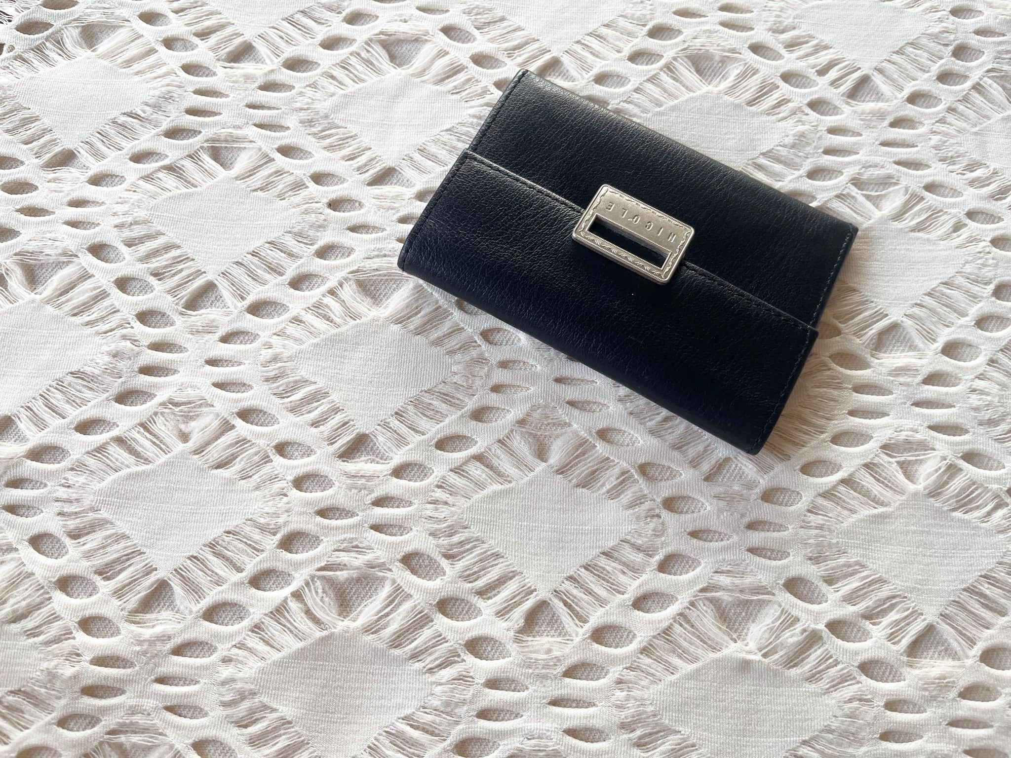Vintage 90s 'NICOLE' Small and thin size black genuine card holder Size ONE SIZE - 5 Thumbnail