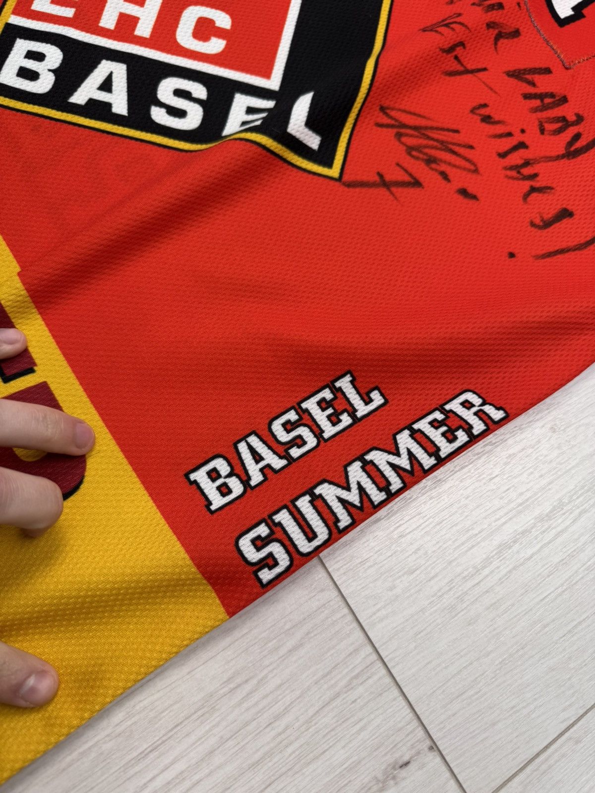 Other MATCHWORN SIGNED EHC BASEL 2012 ice hockey jersey Rare Size US XL / EU 56 / 4 - 10 Thumbnail
