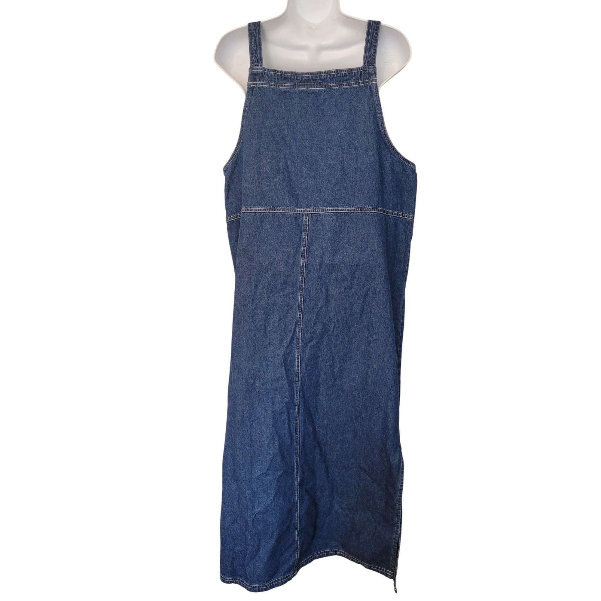 Vintage Premier International M Blue Jean Denim Jumper Overall Dress Size M / US 6-8 / IT 42-44 - 3 Thumbnail