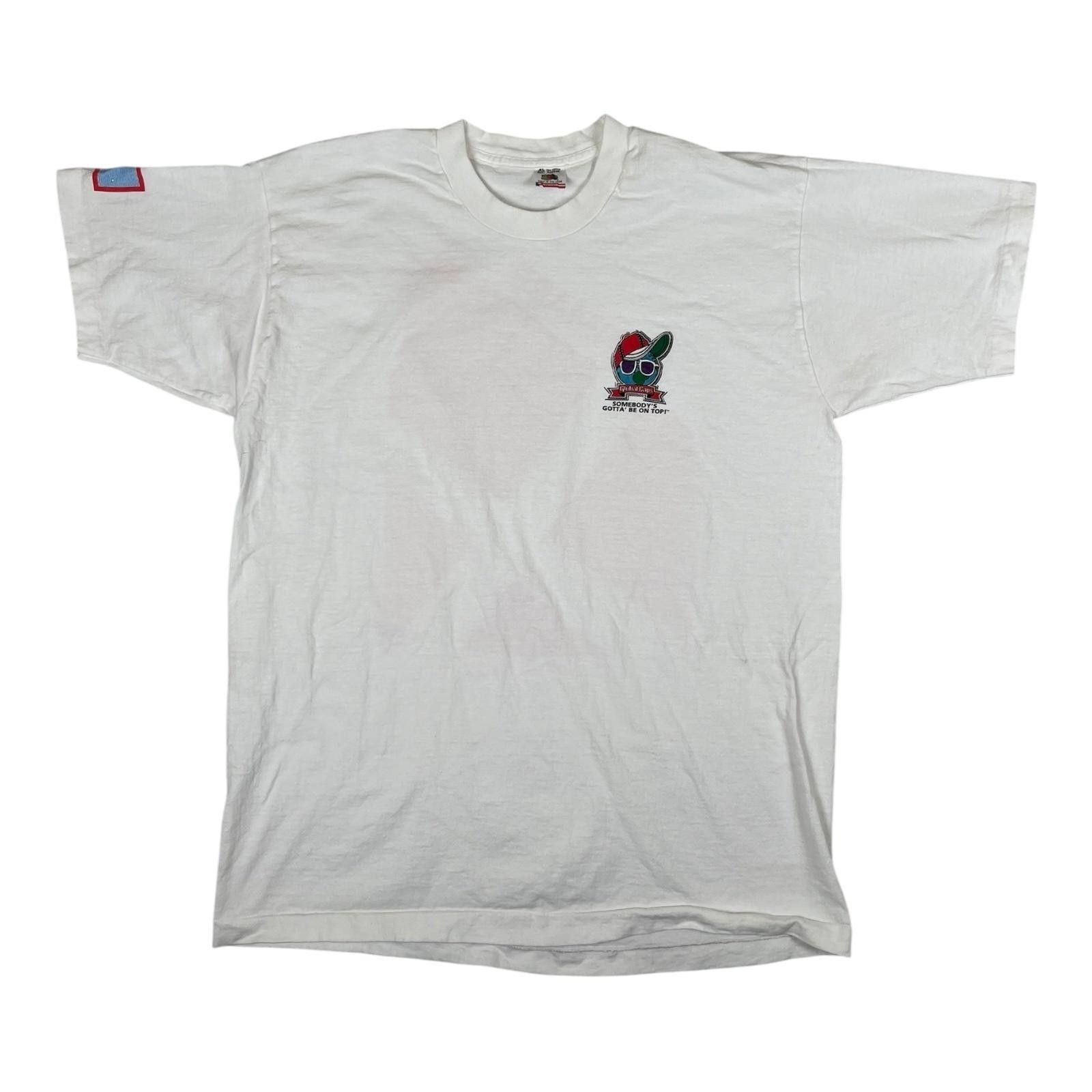 Fruit Of The Loom Vintage Global Caps Promo T-Shirt Size XL Denmark Tourist 90 Size US XL / EU 56 / 4 - 1 Thumbnail