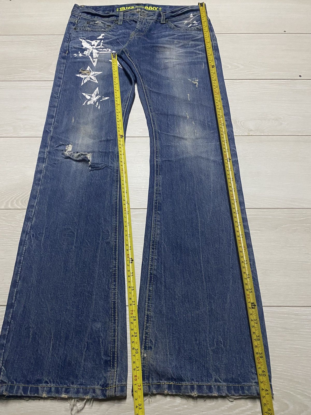 Beauty Beast Vintage Japanese Buzz Spunky Star Flare Repair Jeans Size US 32 / EU 48 - 21 Thumbnail