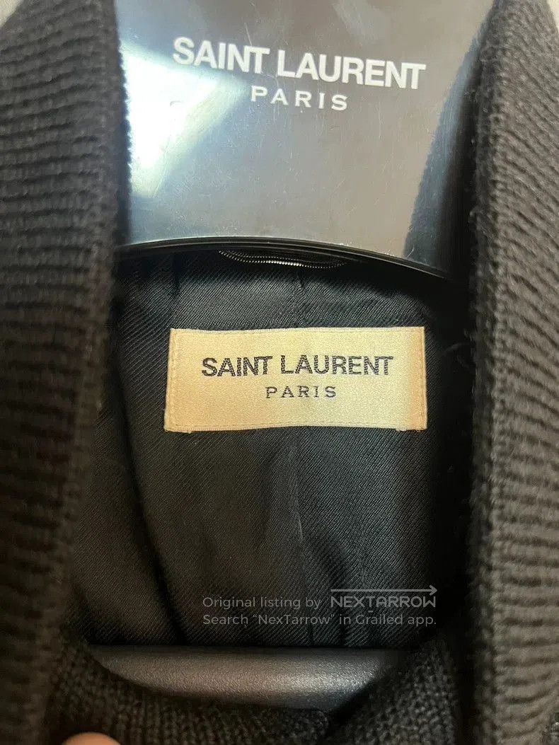Hedi Slimane Saint Laurent Black and White Patchwork Leather Wool Baseba Size US M / EU 48-50 / 2 - 3 Thumbnail