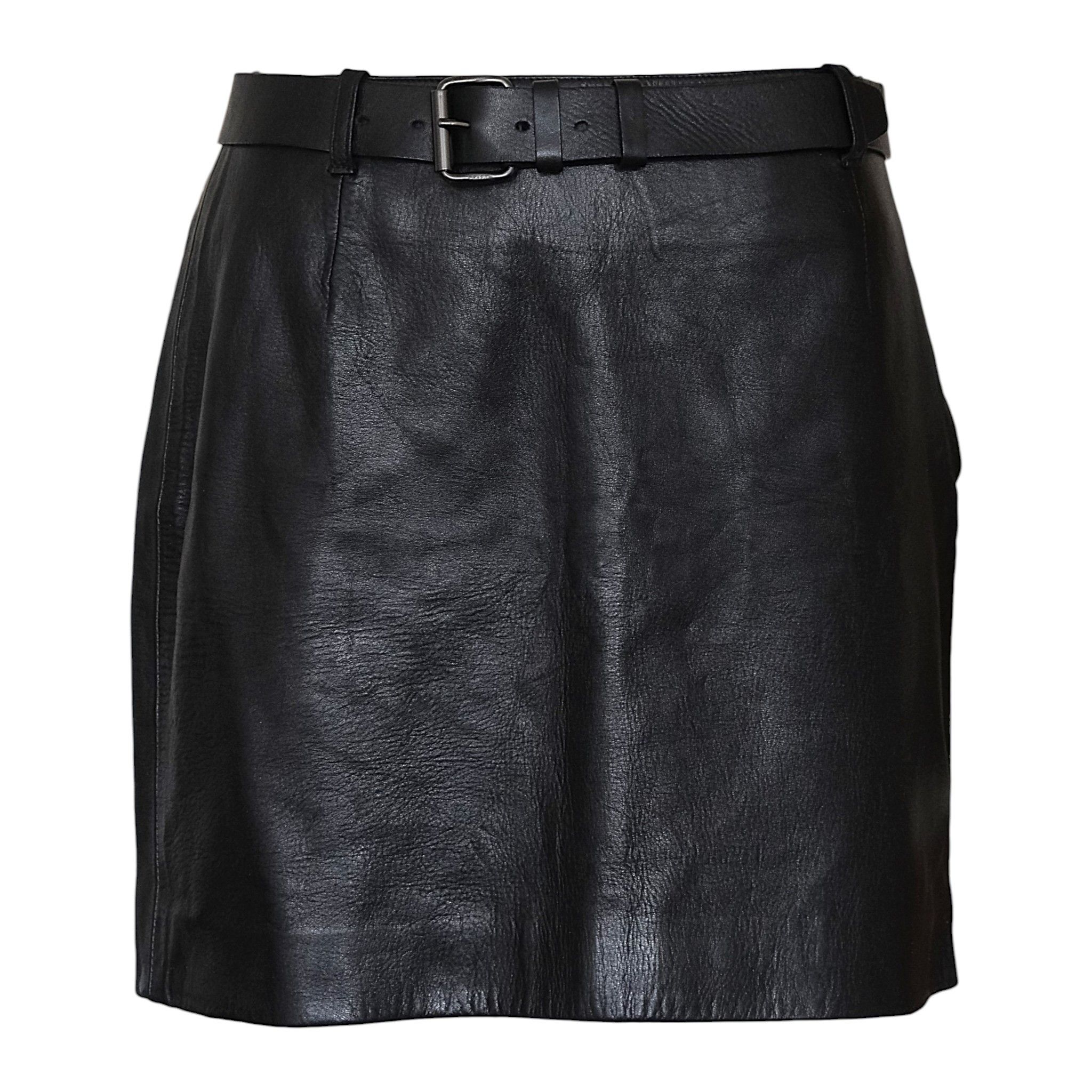 Prada Belted Leather Mini Skirt Size 30" / US 8 / IT 44 - 1 Thumbnail