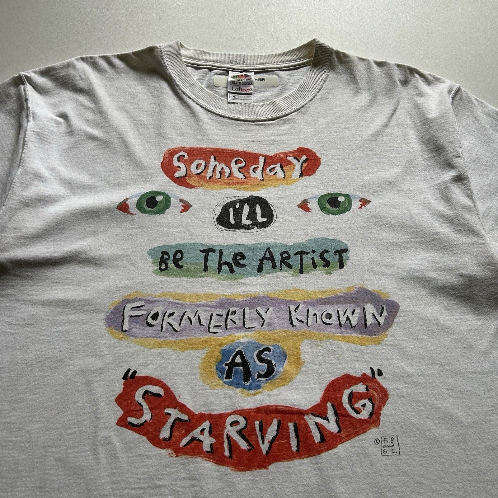 Fruit Of The Loom Vintage Y2K Funny Art Shirt Starving Artist Prince Parody XL Size US XL / EU 56 / 4 - 2 Thumbnail