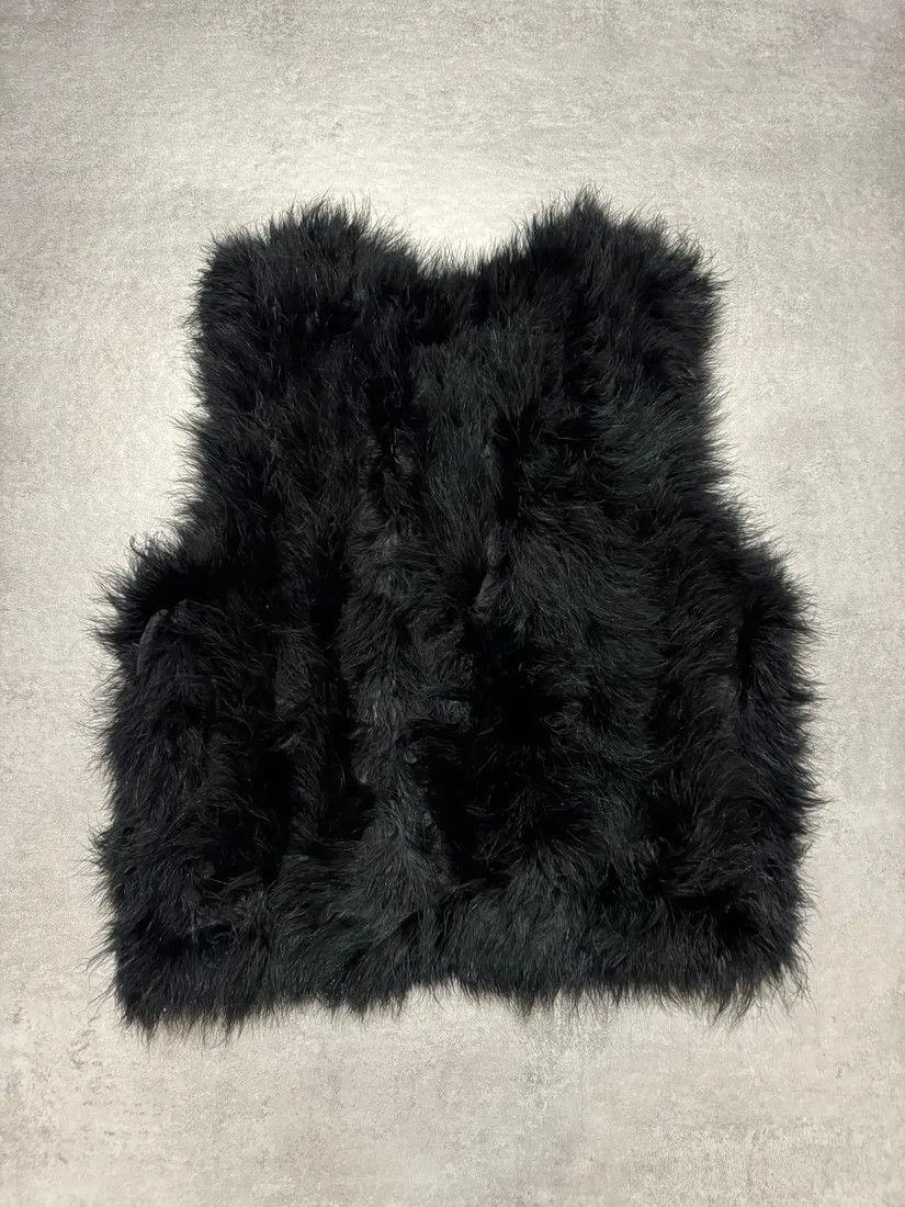 Emporio Armani × Vintage SS2014 Emporio Armani Black Ostrich Feathers Fur Vest Size XS / US 0-2 / IT 36-38 - 5 Thumbnail