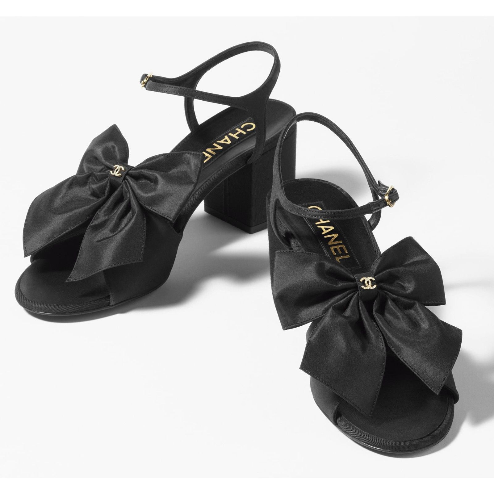 Chanel Chanel 24A Silk Bow Crystal CC Logo Ankle Strap Block Heel Size US 12 / IT 42 - 3 Thumbnail