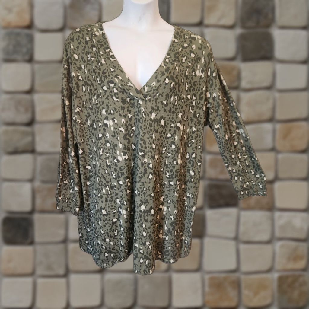 Vintage Jenni Women's Sleep Shirt Gown Mountain Sage Animal Print Green XXL XS Size XS / US 0-2 / IT 36-38 - 1 Thumbnail