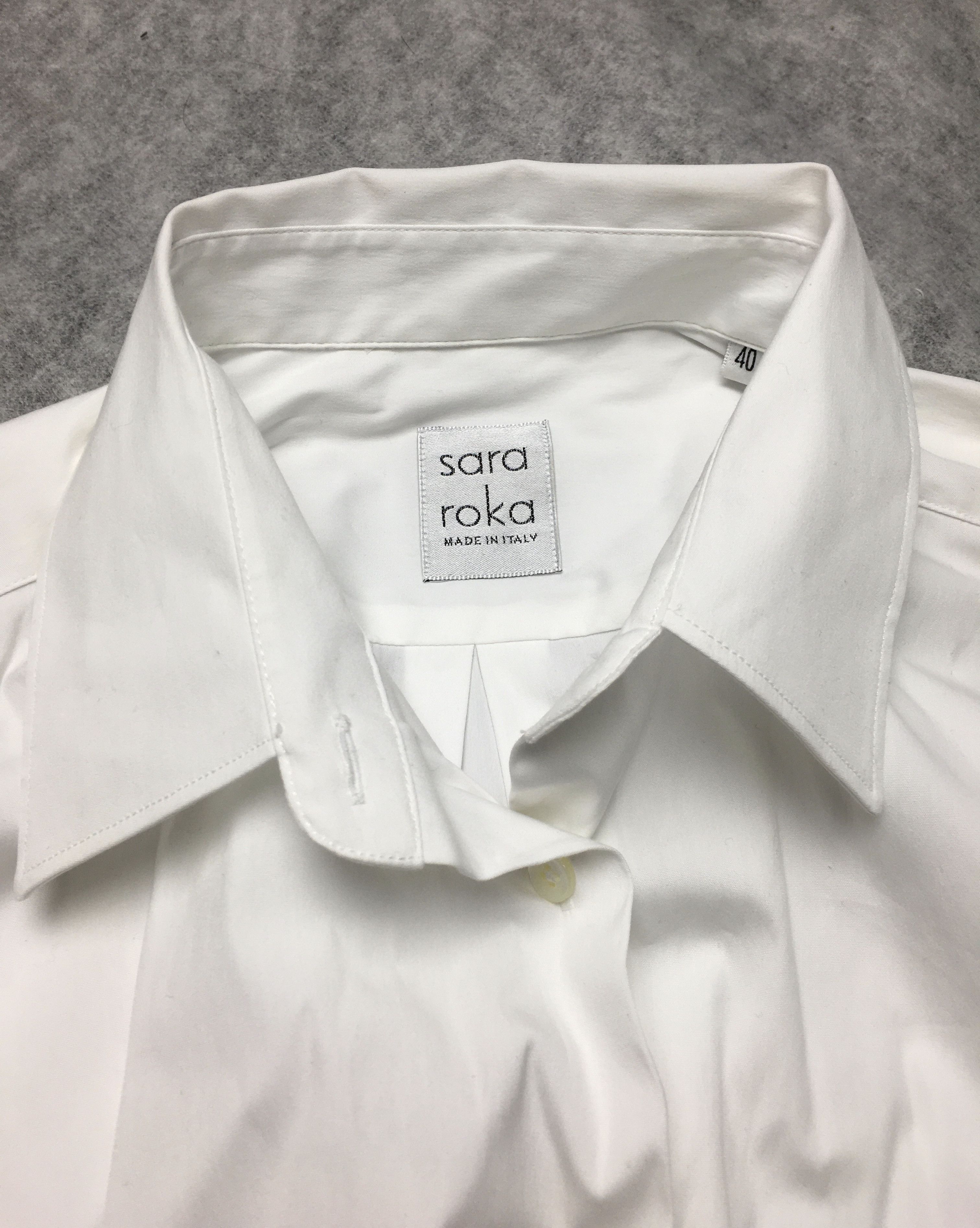Other SARA ROKA Shirt Dress White/Navy Cotton EU 40 Size M / US 6-8 / IT 42-44 - 7 Thumbnail