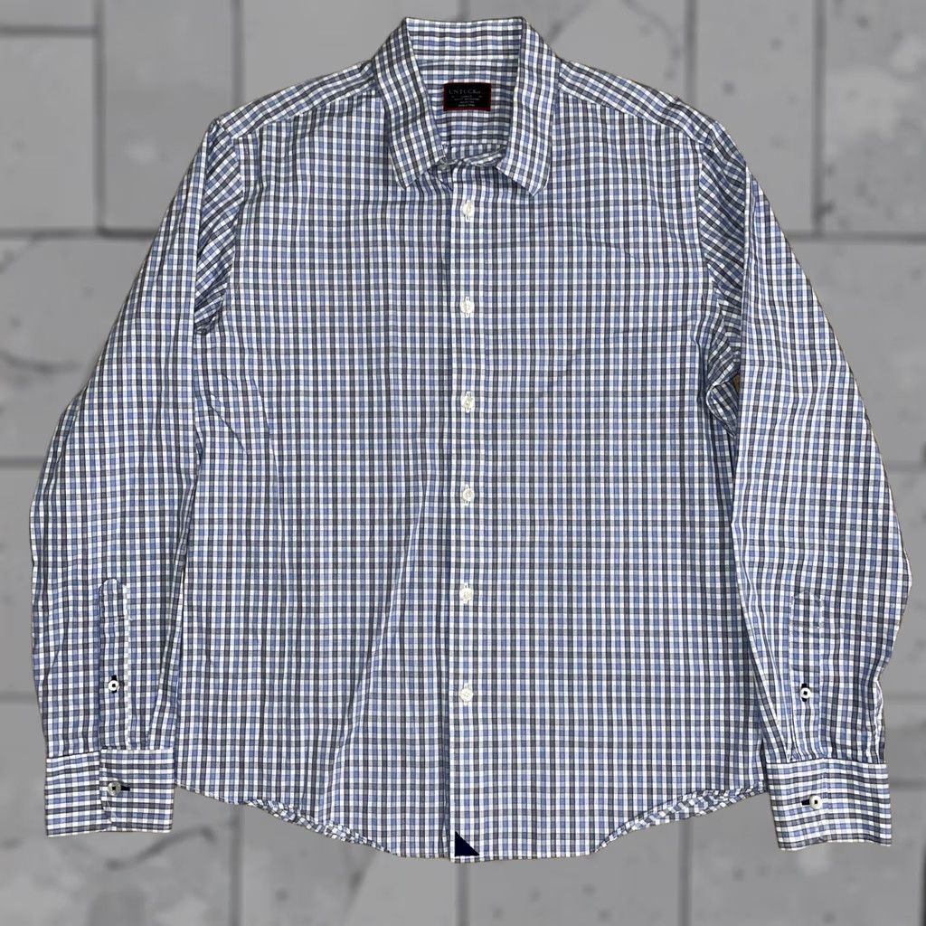 UNTUCKit UNTUCKit Shirt Mens L Blue Plaid Button Size US L / EU 52-54 / 3 - 1 Thumbnail