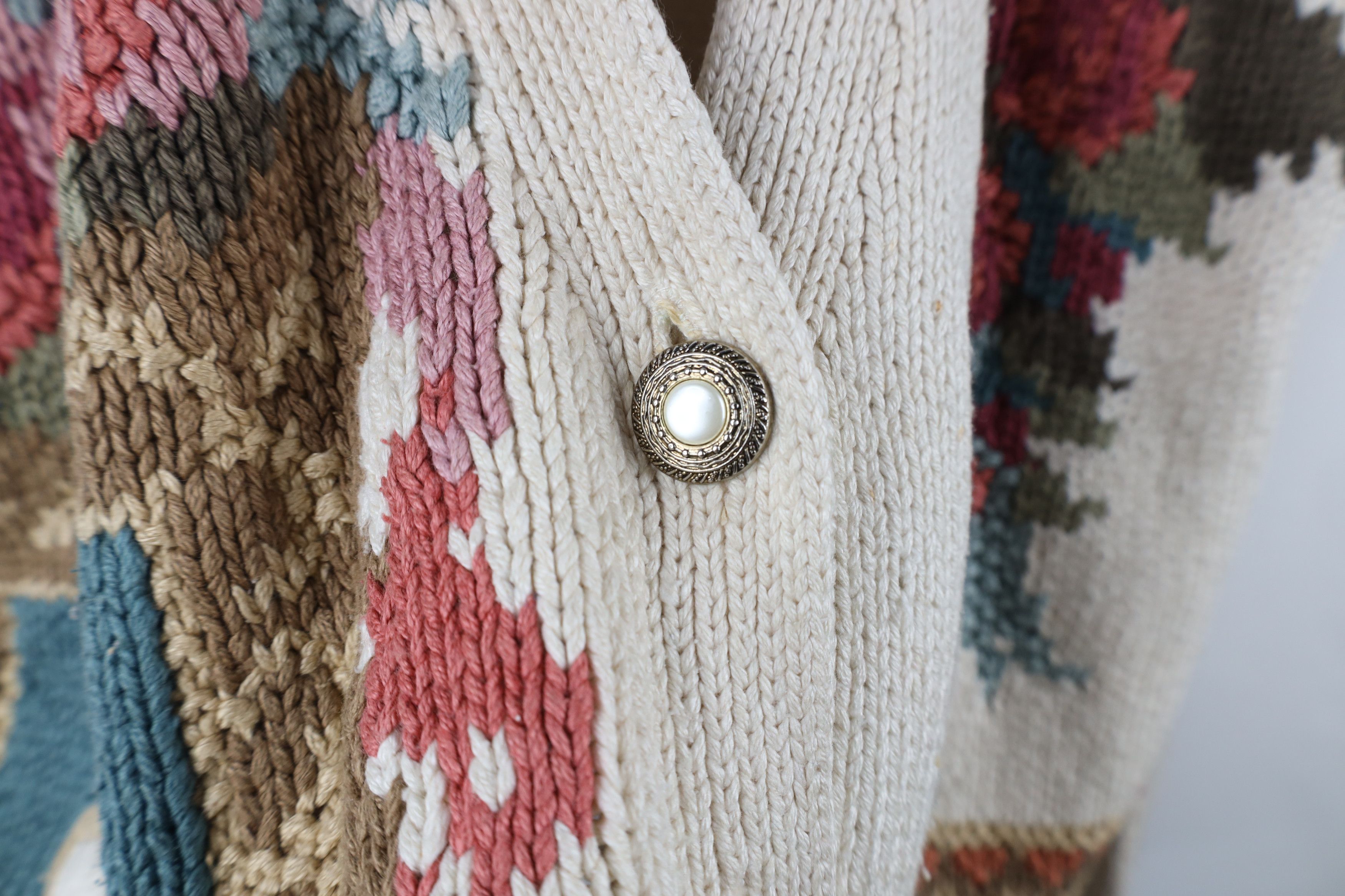 Vintage Vintage 90s Victorian Blend Flower Knit Cardigan Sweater Size M / US 6-8 / IT 42-44 - 5 Thumbnail