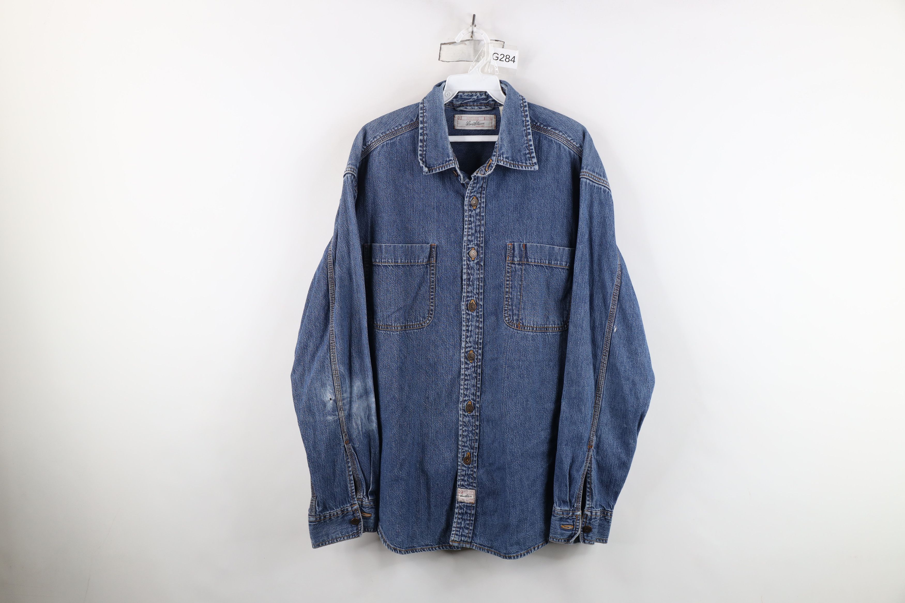 Levi's Vintage Y2K 2003 Levis Collared Denim Jean Button Shirt Size US L / EU 52-54 / 3 - 1 Thumbnail