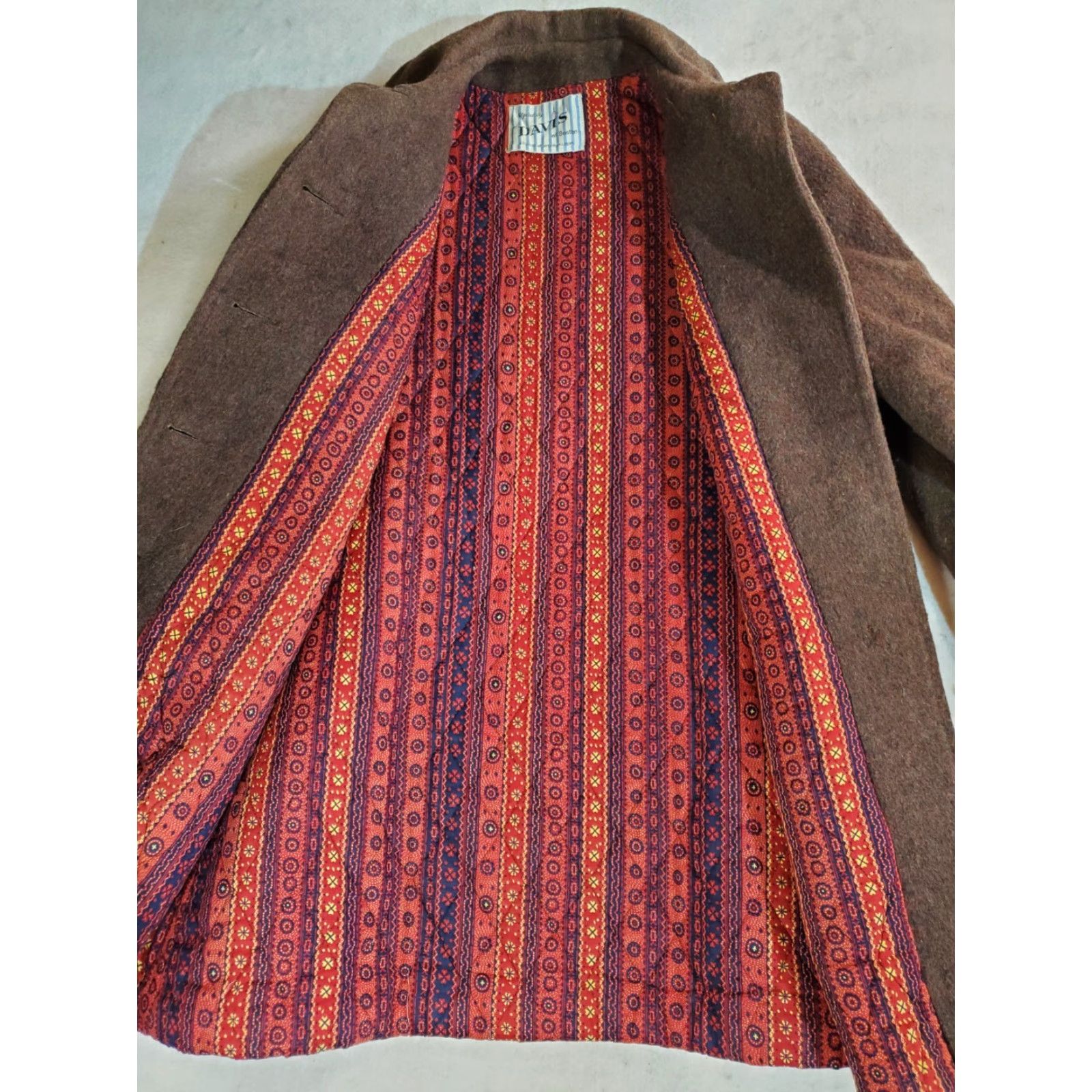Vintage VINTAGE Davis of Boston- Bohemian Style Wool Coat by Jonathan Logan Mid Length Sz Lg Womens Bohemian Wool Coat 1980s Brown Size M / US 6-8 / IT 42-44 - 7 Thumbnail