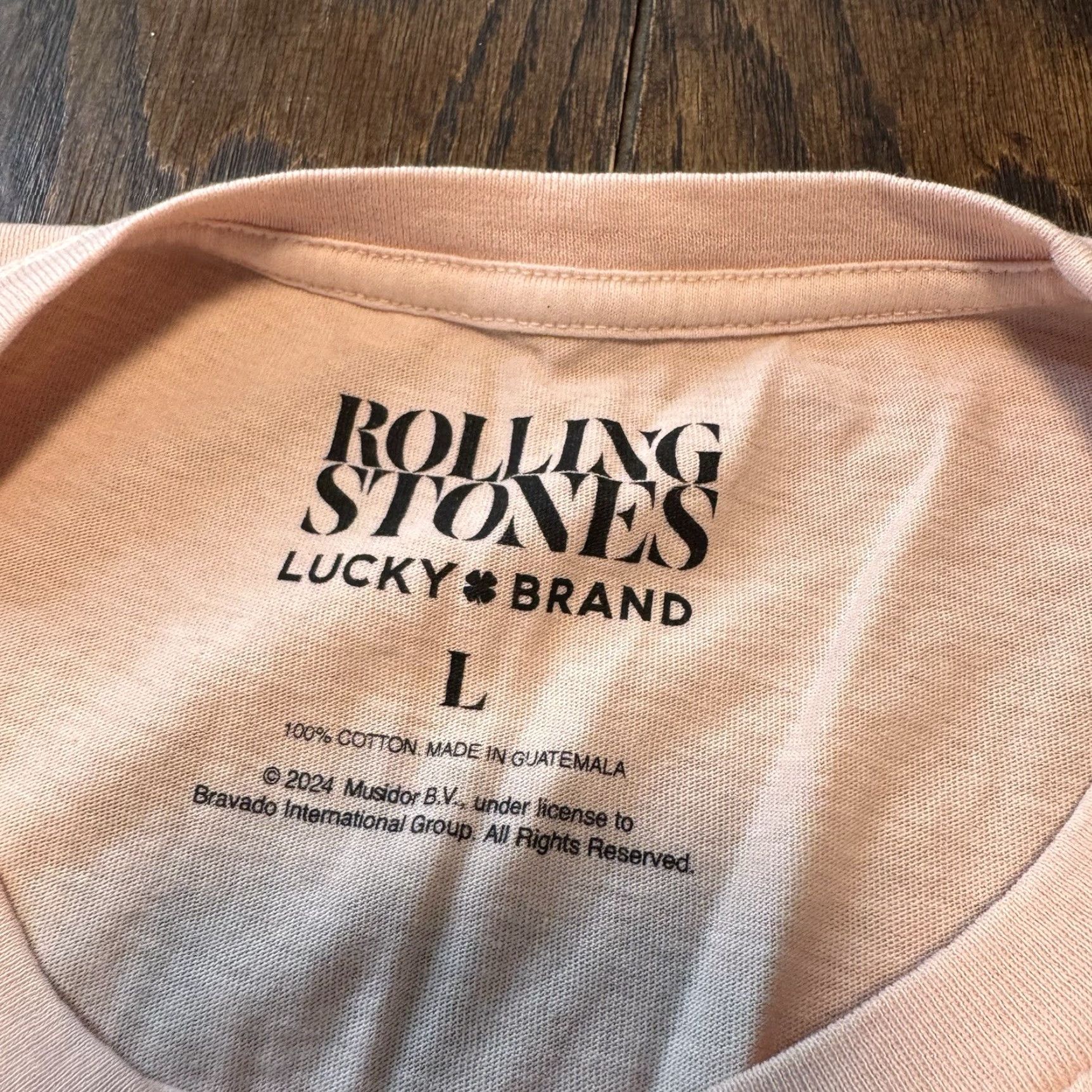 Lucky Brand Lucky Brand THE ROLLING STONES Women’s T Shirt Size Large Pink 100% Cotton Crew Neck Short Sleeve Rock Music Womens Size L / US 10 / IT 46 - 3 Thumbnail