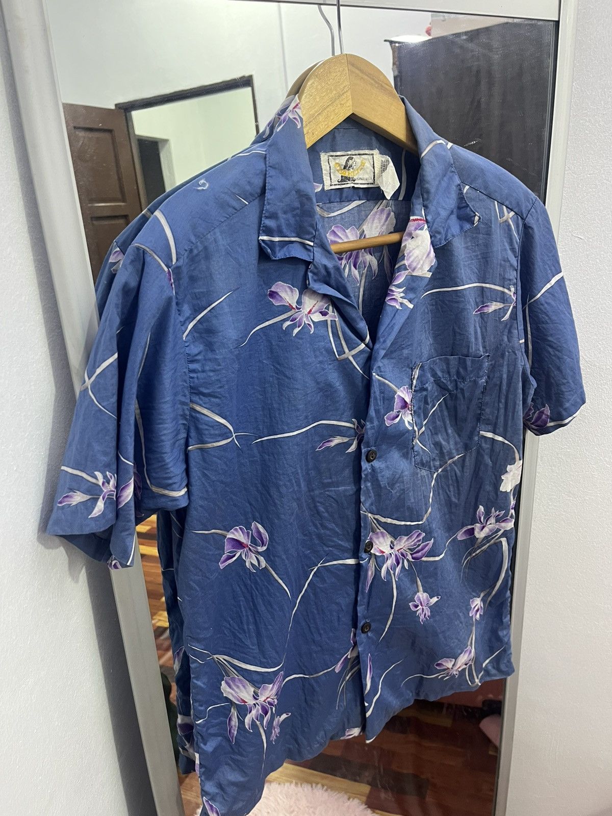 Vintage Vintage Otaheite Aloha Orchid Shirt Blue XS Made USA Size US XS / EU 42 / 0 - 2 Thumbnail