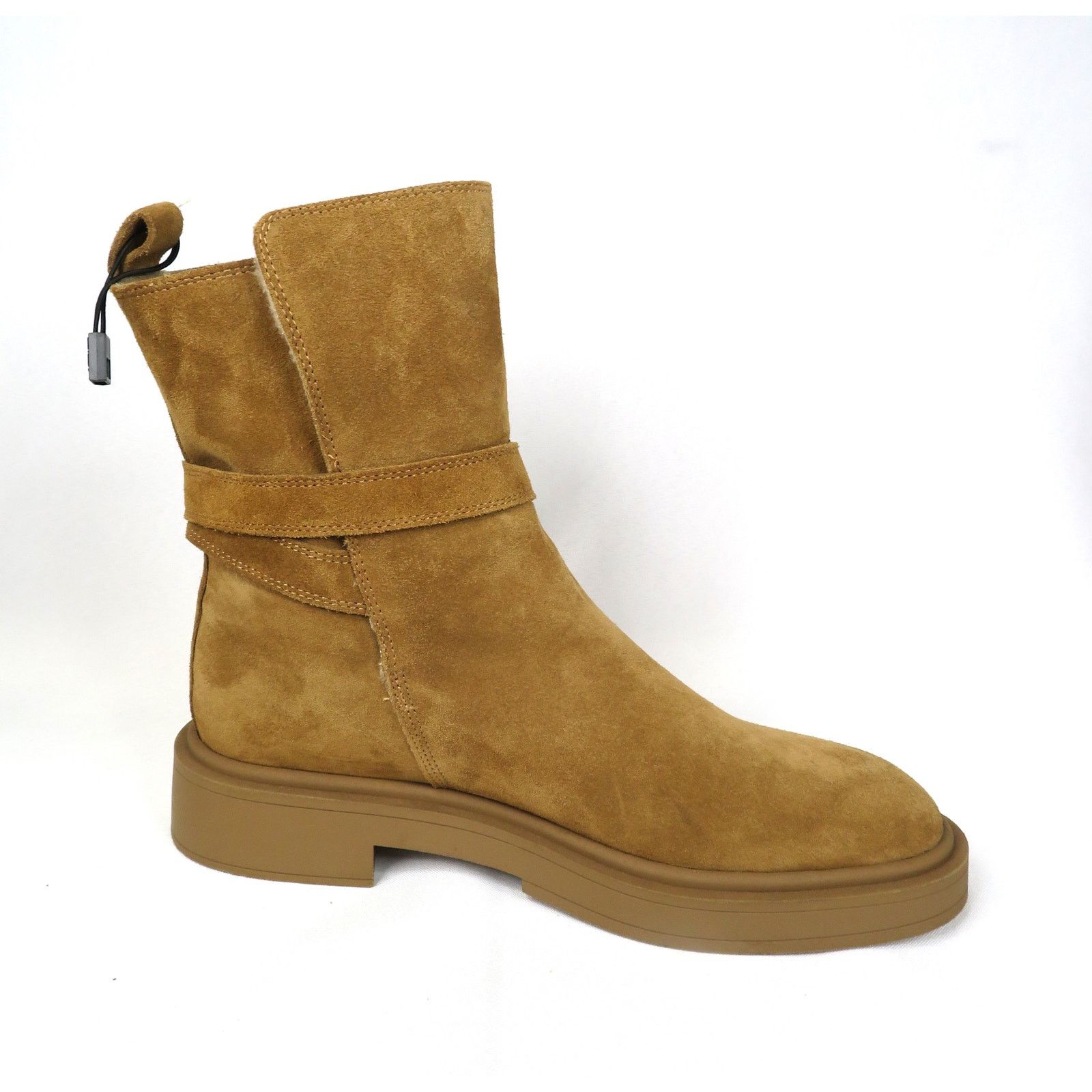Zara ZARAan Genuine Suede Harness Ankle Boots Faux Fur Lining Size US 9 / IT 39 - 5 Thumbnail