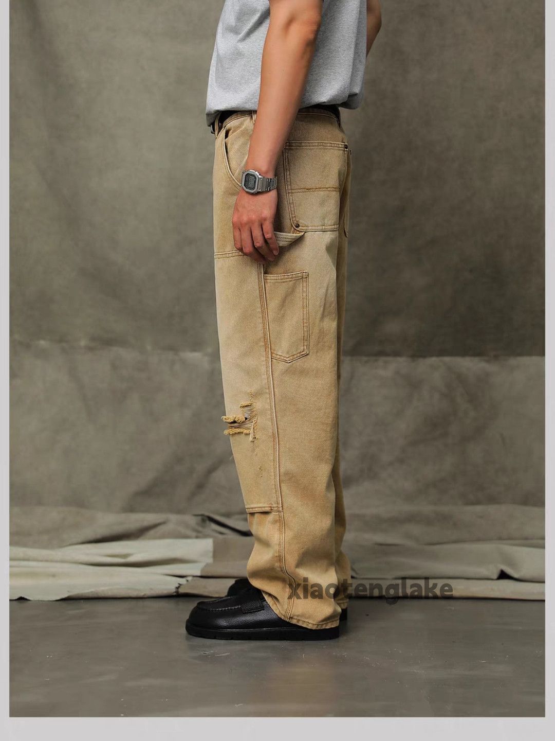 Jean × Vintage washed faded workwear carpenter damaged baggy jeans Size US 30 / EU 46 - 6 Thumbnail