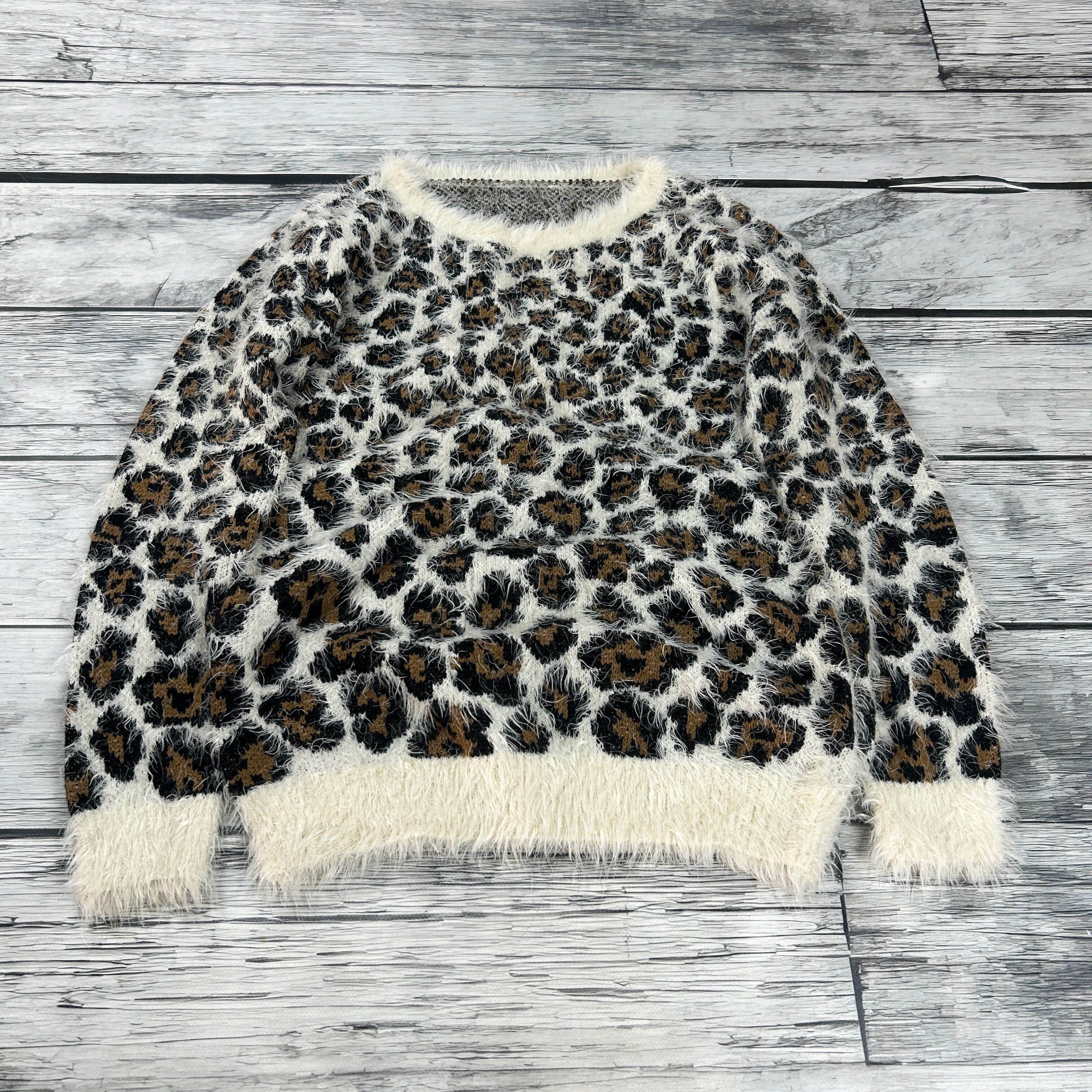 Japanese Brand Leopard Knit Sweater Fuzzy Soft Grunge Coquette Y2K Core Size US S / EU 44-46 / 1 - 4 Thumbnail