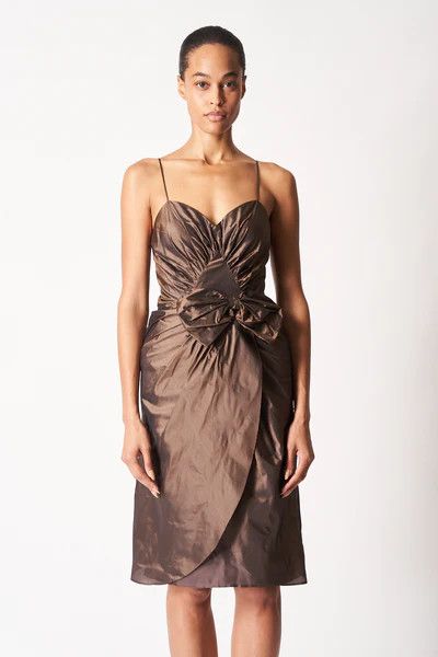 Maison Margiela o1y0625 Midi Dress in Brown Size M / US 6-8 / IT 42-44 - 1 Thumbnail