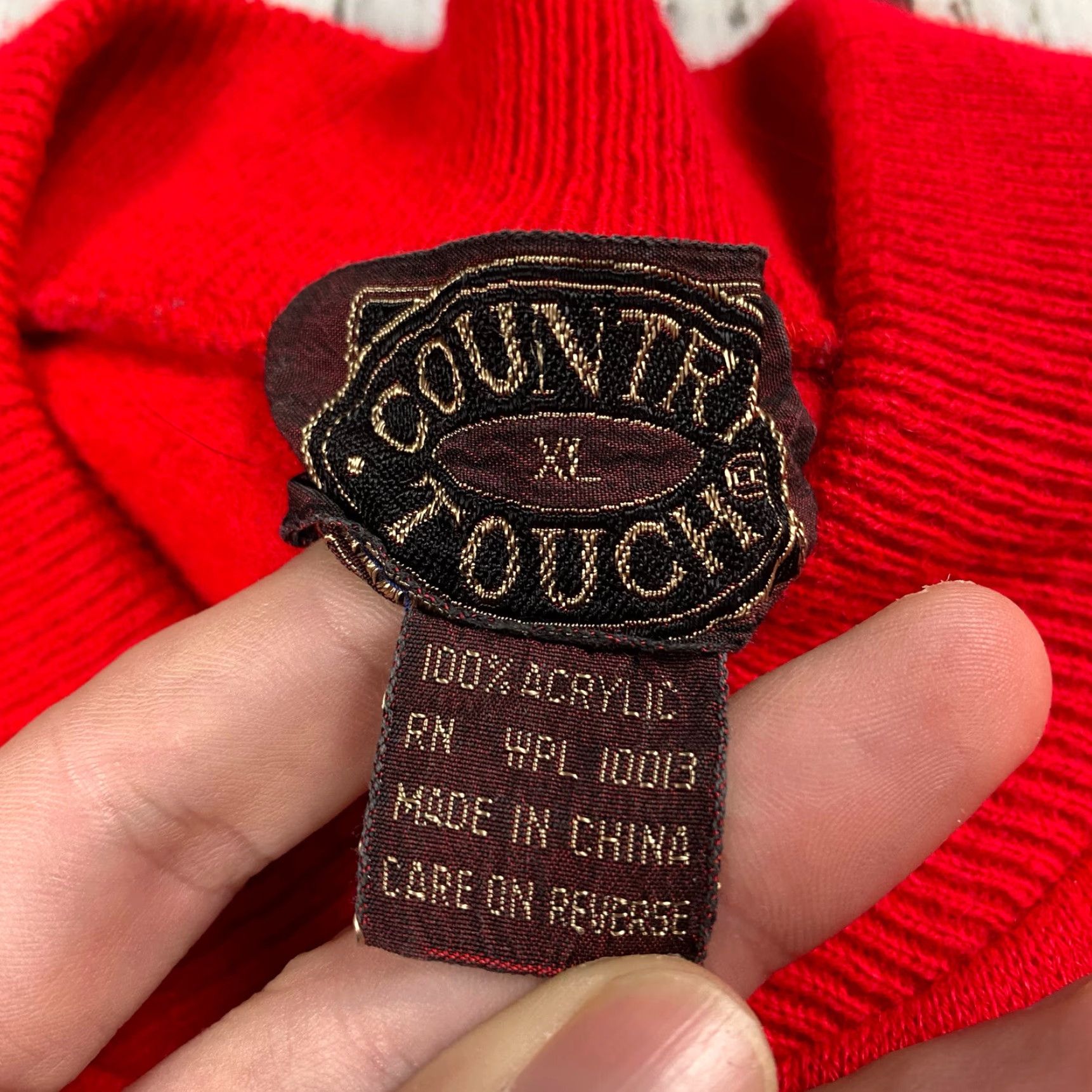 Vintage VTG COUNTRY TOUCH ACRYLIC SWEATER MENS XL SHAWL COLLAR LONG SLEEVE POCKETS RED Size US XL / EU 56 / 4 - 3 Thumbnail