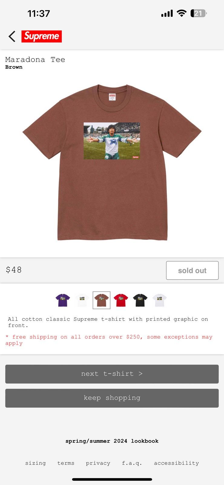 Supreme Maradona T Shirt | Grailed